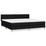 VIDAXL Sommier a lattes de lit avec matelas Noir 200x200 cm Tissu