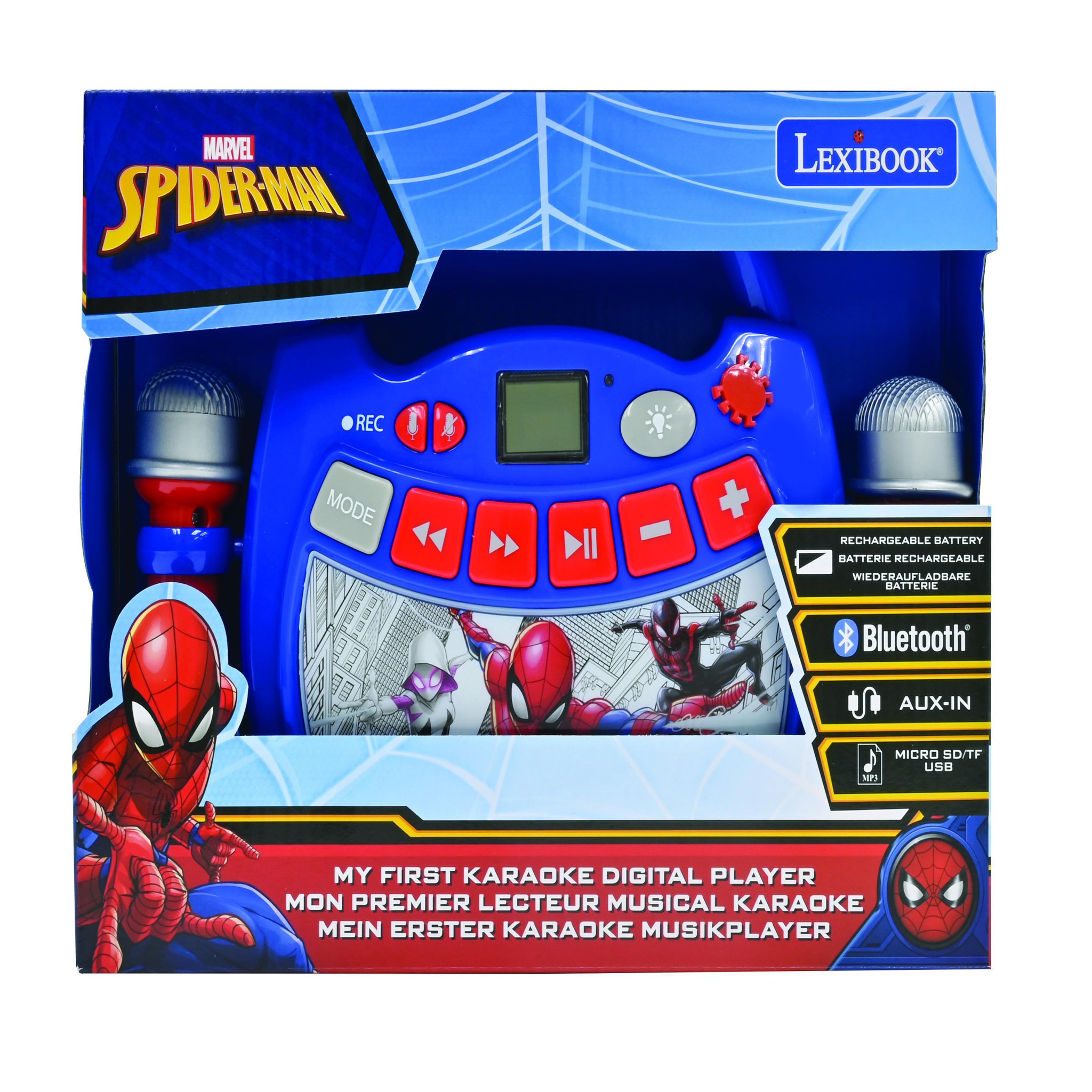Voir la diapositive 5 : Lexibook Enceinte Bluetooth Spider-Man avec Micros