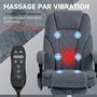 Voir la diapositive 5 : VINSETTO Fauteuil de bureau manager massant chauffant inclinable réglable télécommande repose-pieds rétractable velours gris bleuté