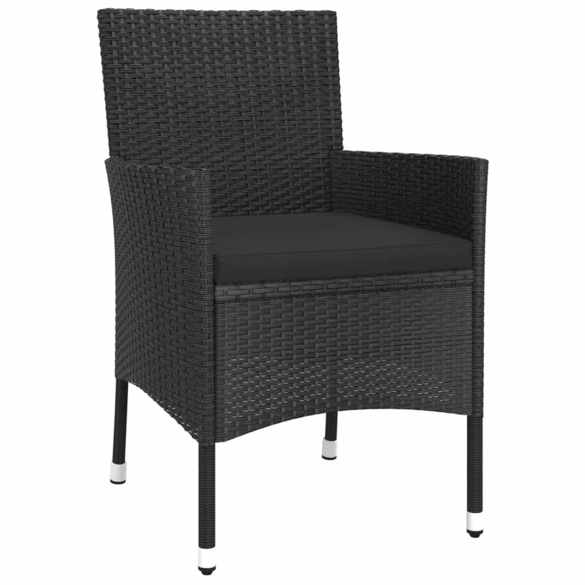 Voir la diapositive 4 : VIDAXL Ensemble de bistro de jardin 3 pcs coussins noir poly rotin