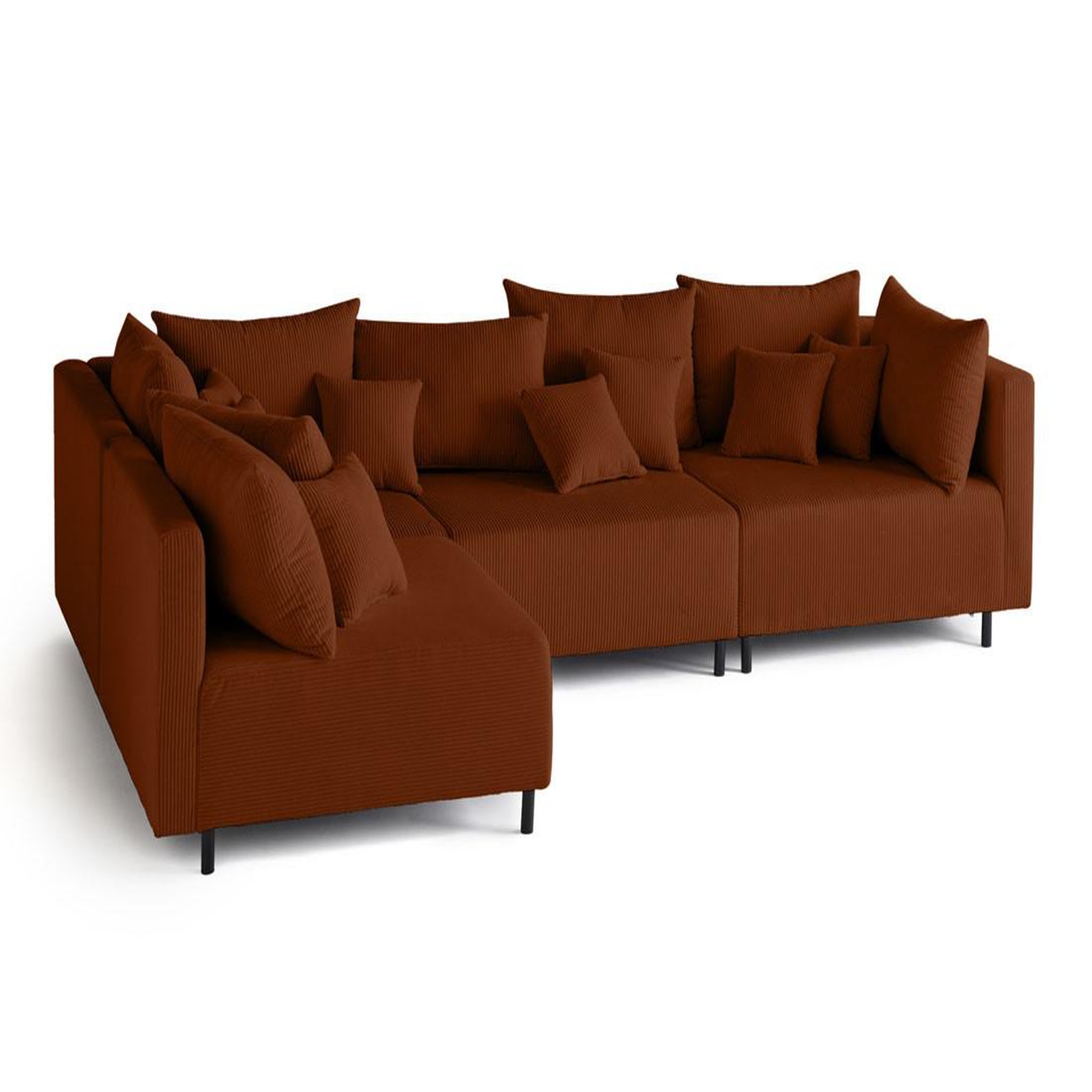 Voir la diapositive 2 : LISA DESIGN Edinburg - canapé modulable d'angle réversible 4 places - en velours côtelé