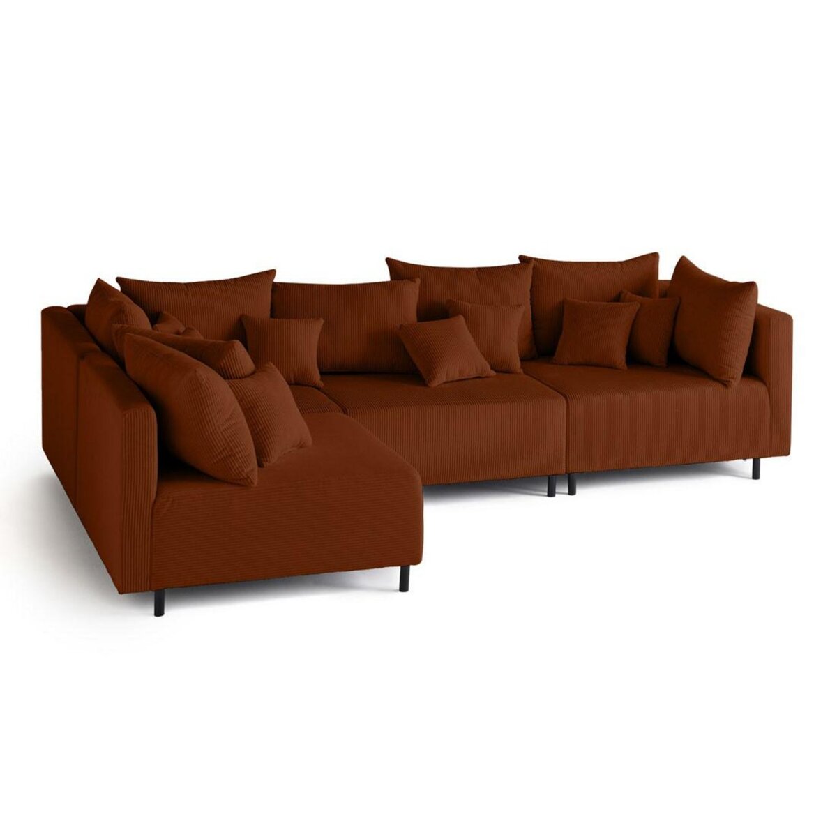 LISA DESIGN Edinburg - canapé modulable d'angle réversible 4 places - en velours côtelé