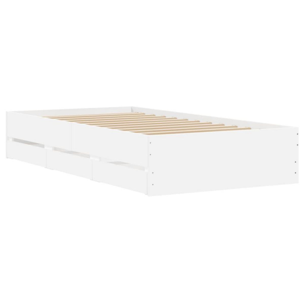 VIDAXL Cadre de lit avec tiroirs sans matelas blanc 100x200 cm