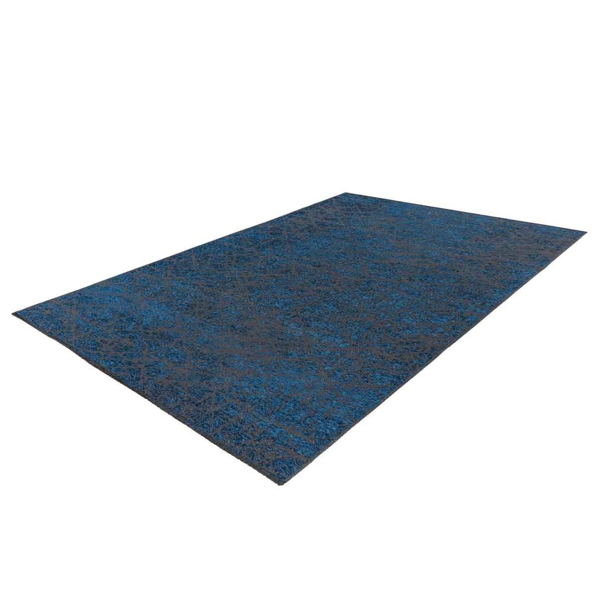 Voir la diapositive 2 : Paris Prix Tapis Tissé à Poils Courts Vintage  Kalevi  Bleu