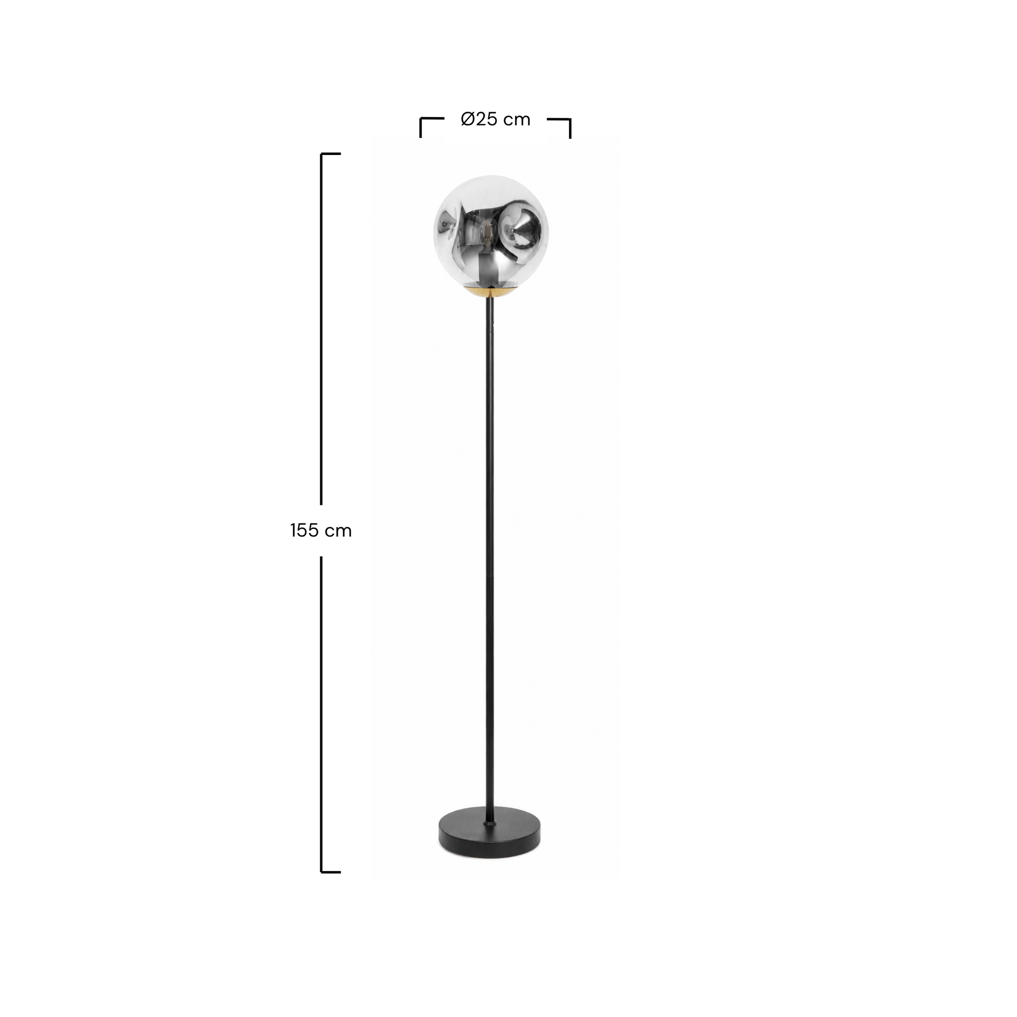 Voir la diapositive 4 : MAISON PAVANE Lampadaire chrome en verre et métal -Brume