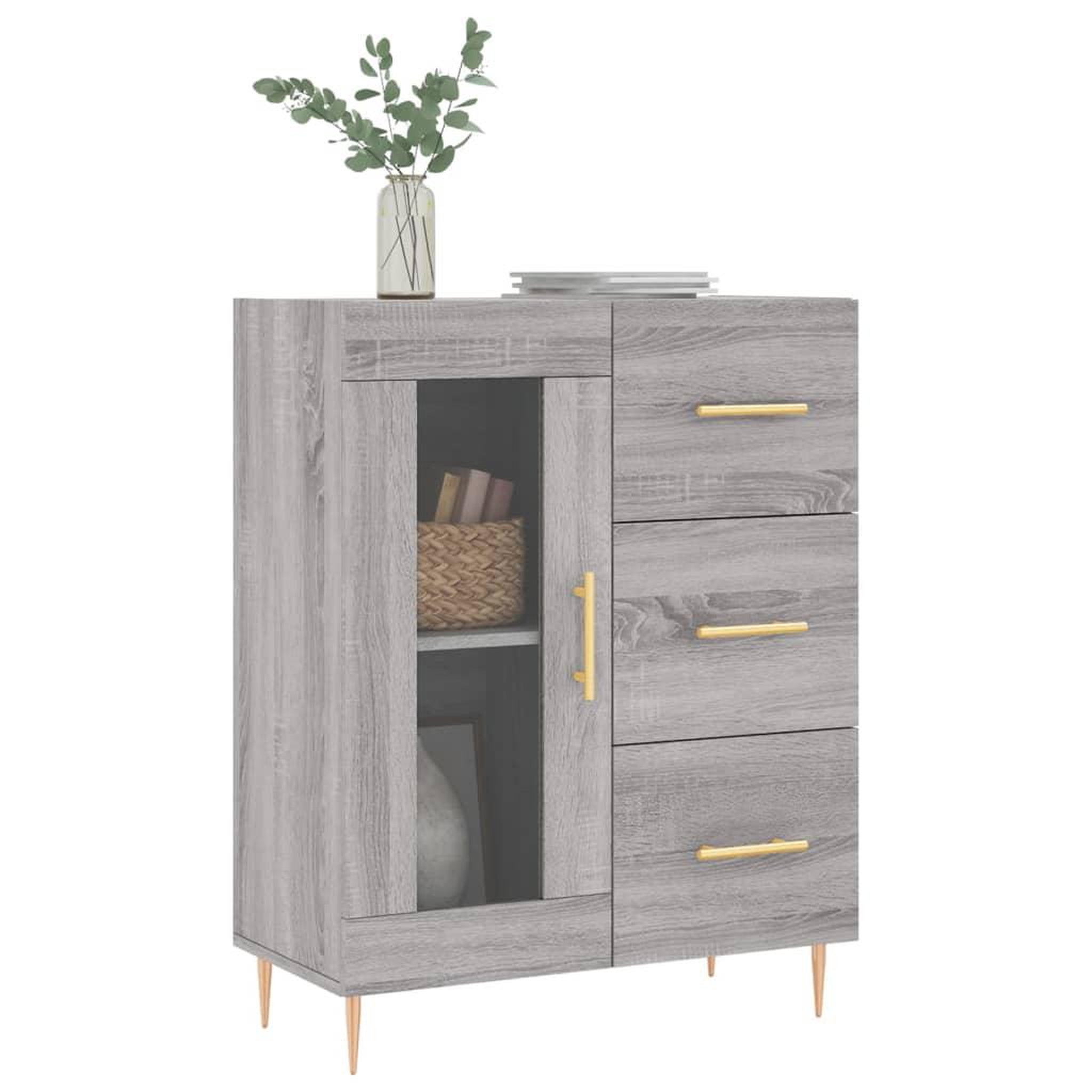 Voir la diapositive 3 : VIDAXL Buffet sonoma gris 69,5x34x90 cm bois d'ingenierie
