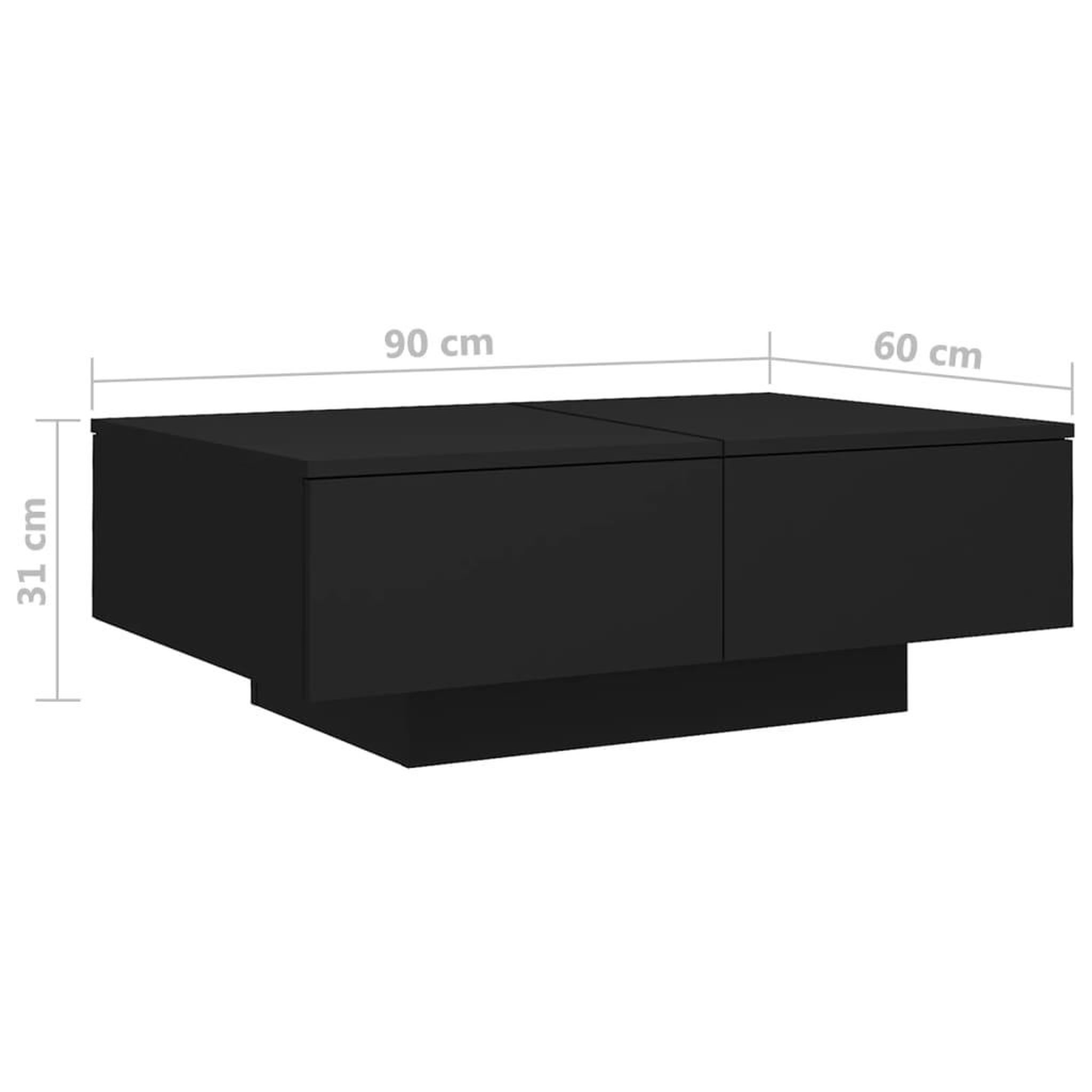 Voir la diapositive 6 : VIDAXL Table basse Noir 90x60x31 cm Bois d'ingenierie