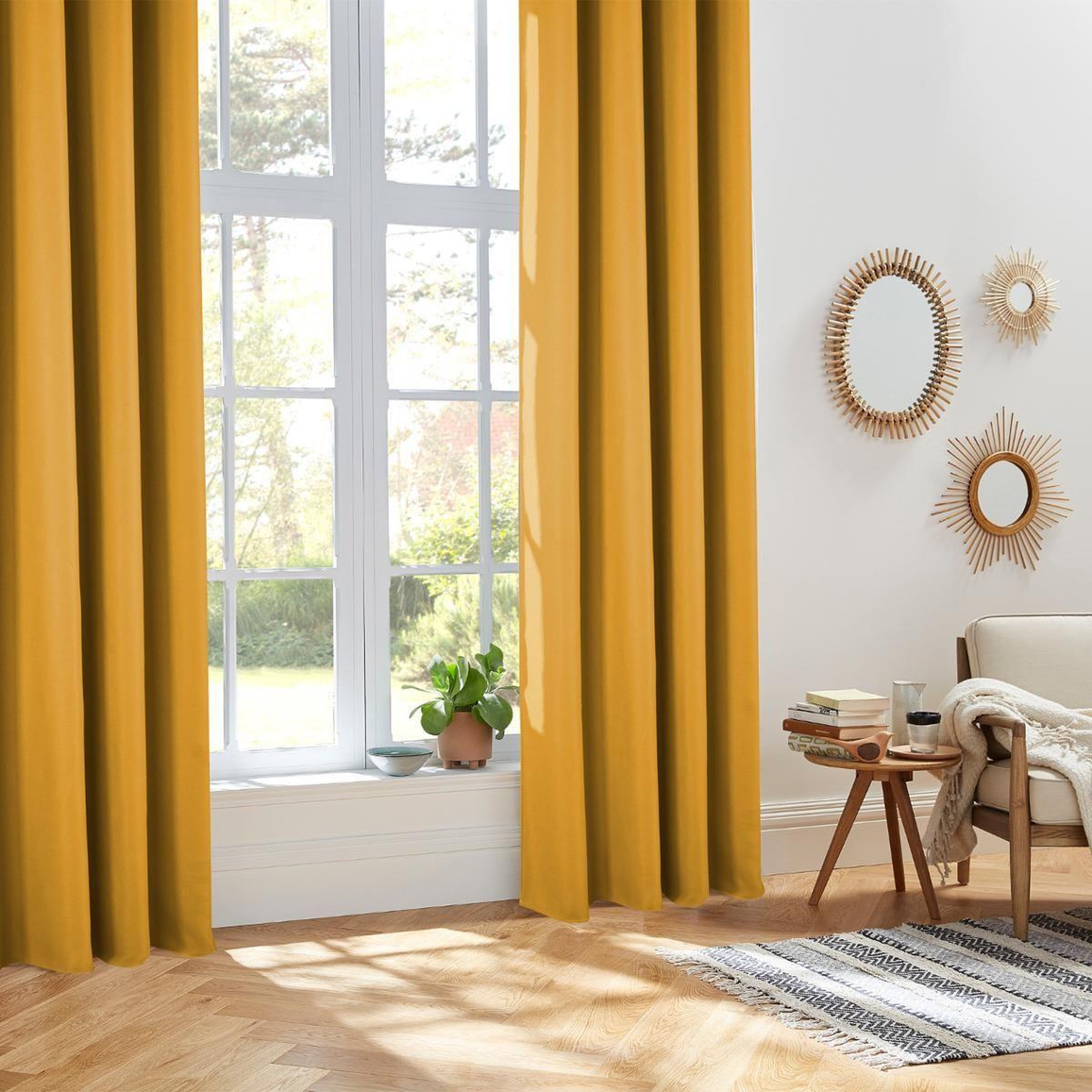 ATMOSPHERA Rideau à œillets isolant  isa  140x260cm ocre