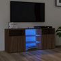 Voir la diapositive 1 : VIDAXL Meuble TV avec lumieres LED Chene marron 120x30x50 cm