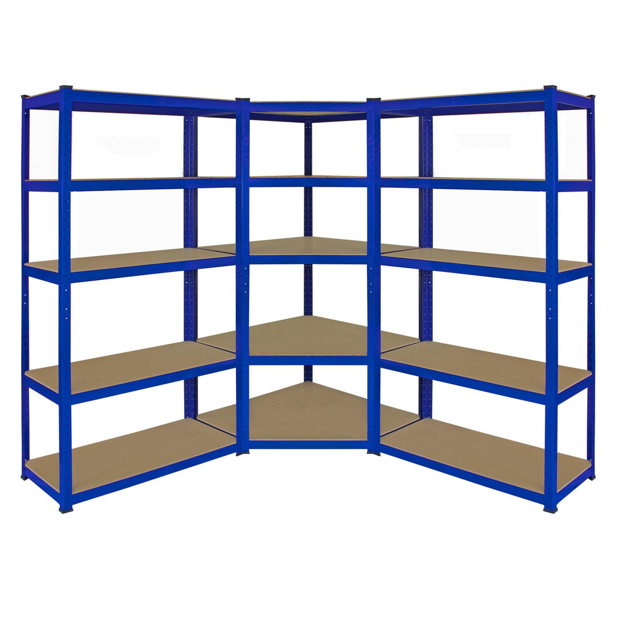 MONSTER RACKING Lot de 1 rayonnage d'angle t-rax & 2 rayonnages t-rax en acier bleu