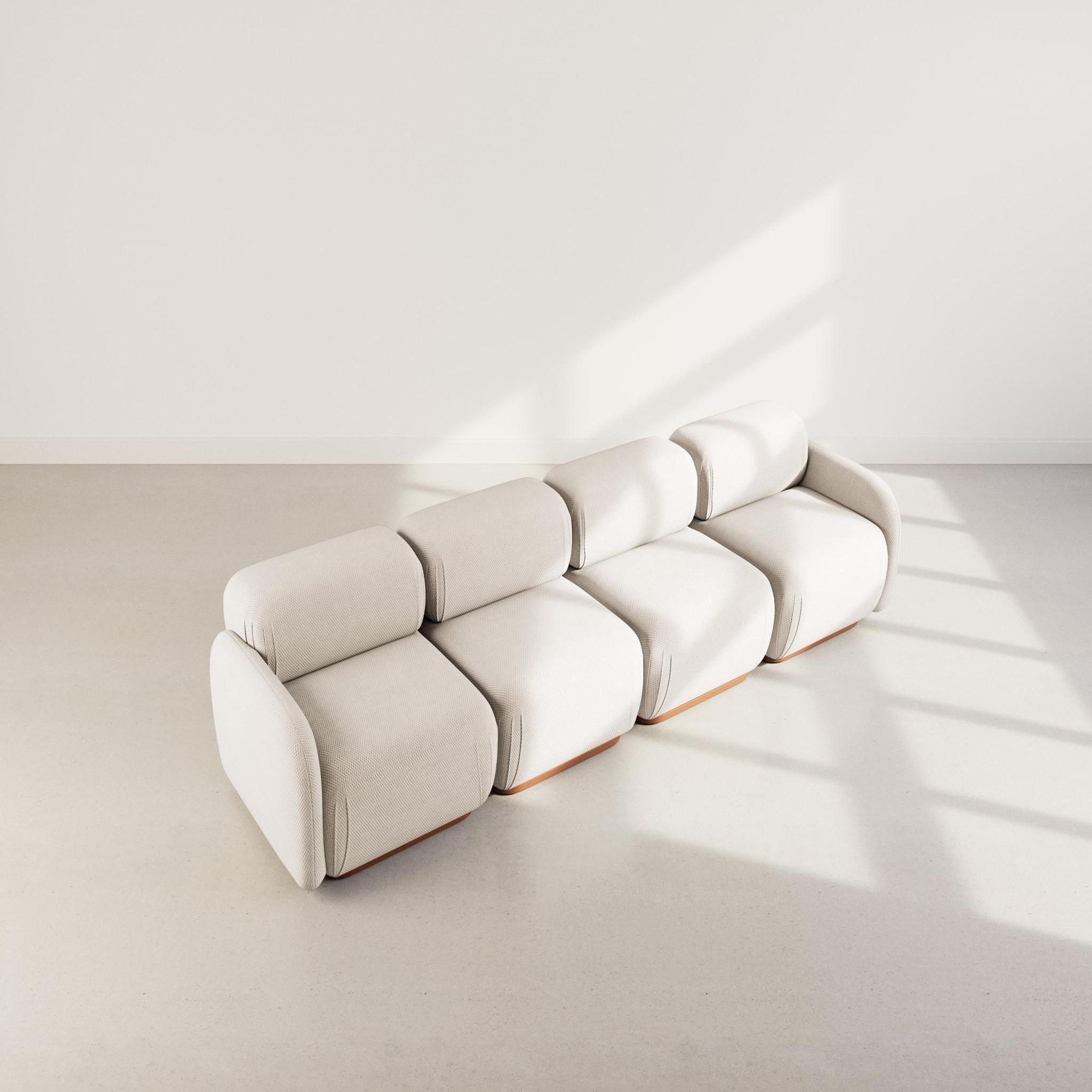 Voir la diapositive 3 : LISA DESIGN Penelope - canapé droit modulable 4 places en velours texturé