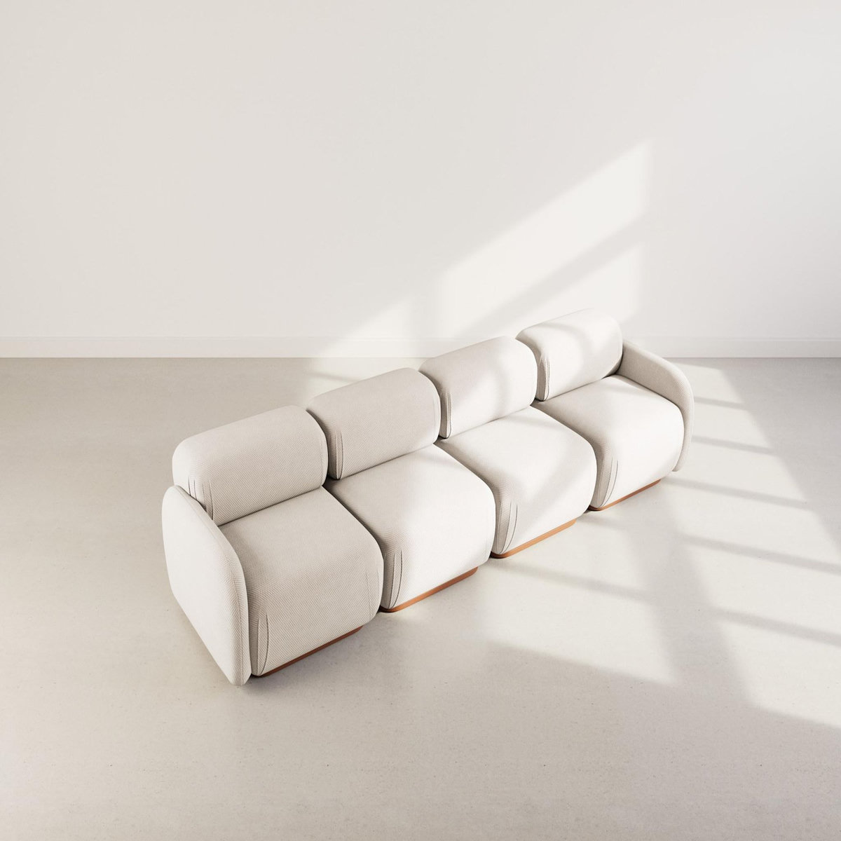 LISA DESIGN Penelope - canapé droit modulable 4 places en velours texturé