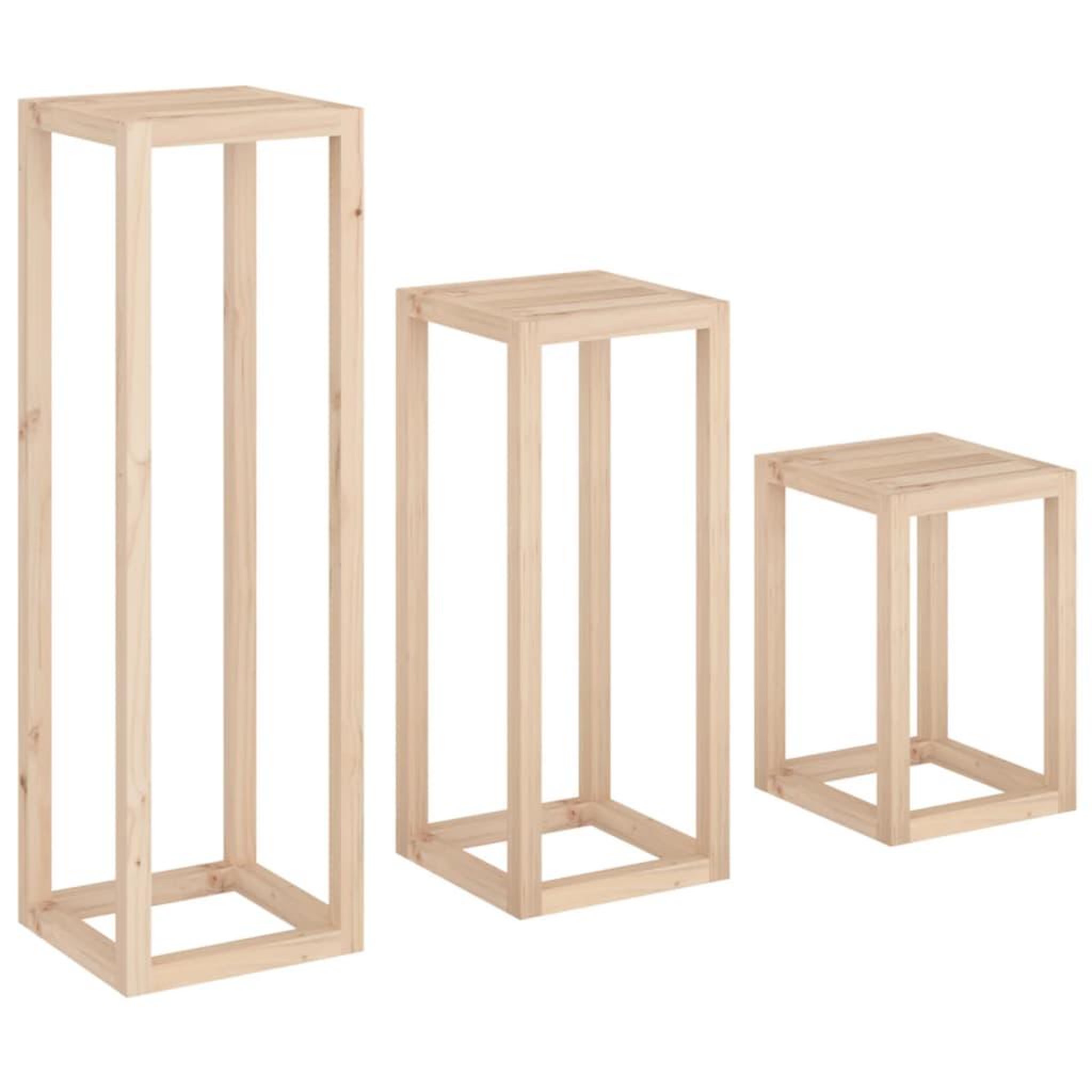 Voir la diapositive 5 : VIDAXL Ensemble de supports pour plantes 3 pcs Bois de pin massif