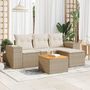 Voir la diapositive 1 : VIDAXL Salon de jardin avec coussins 5 pcs beige resine tressee