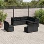Voir la diapositive 1 : VIDAXL Salon de jardin 11 pcs avec coussins noir resine tressee
