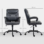 Voir la diapositive 3 : HOMCOM Chaise de bureau manager réglable accoudoirs rembourrés métal synthétique noir