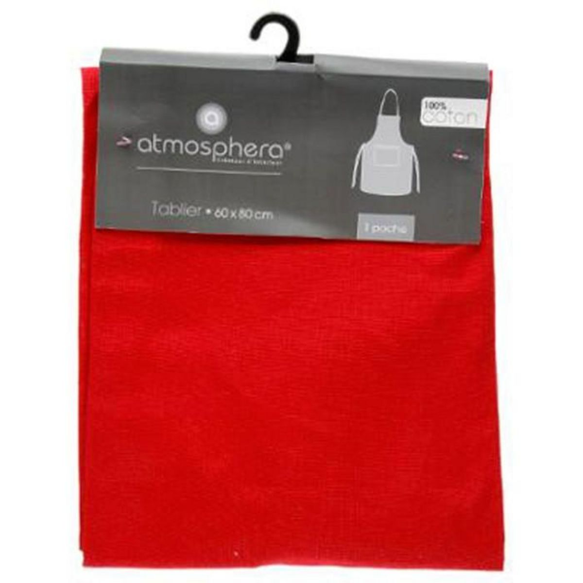 ATMOSPHERA Tablier de Cuisine  Coton  80cm Rouge