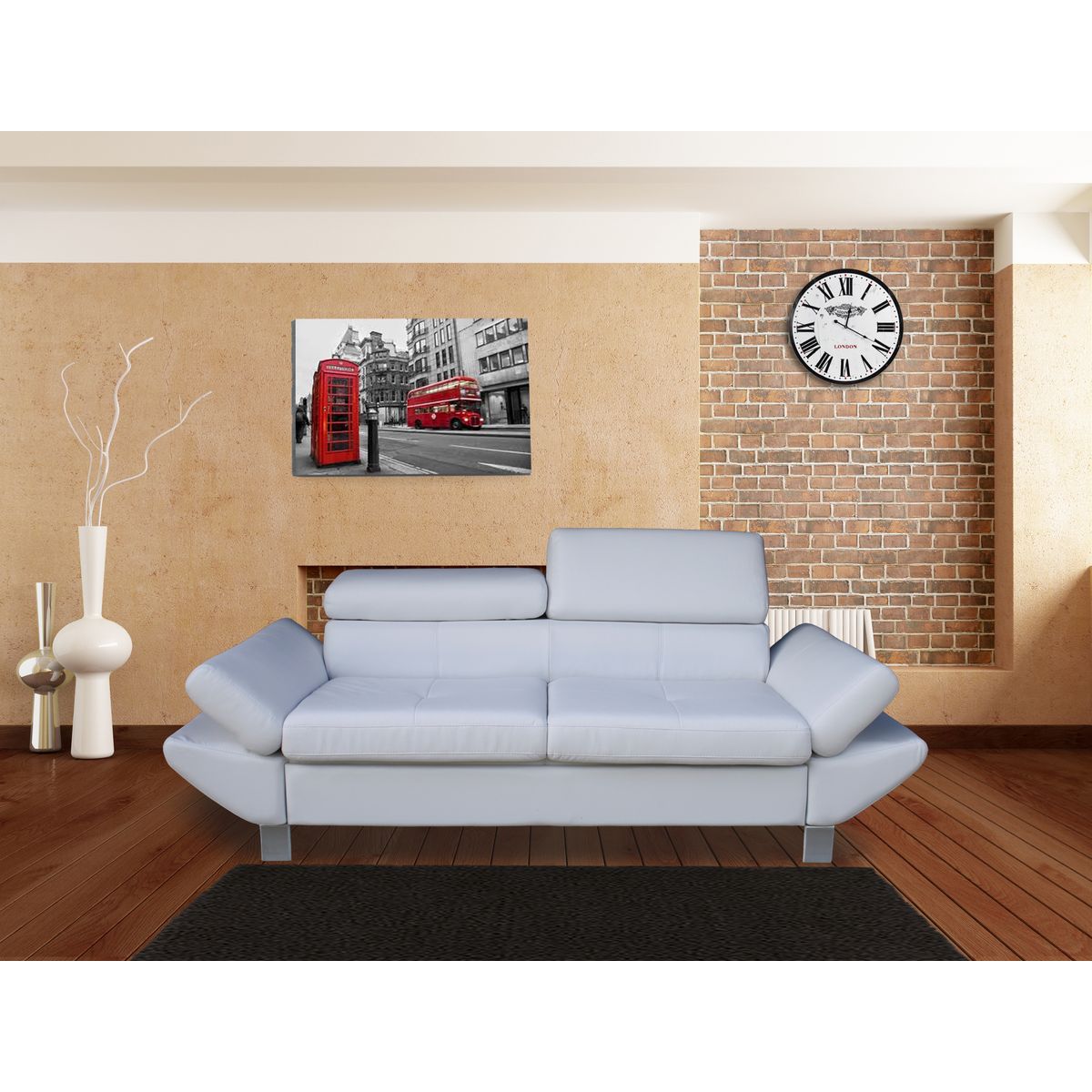 Canapé fixe VERONIQUE 2 ou 3 places, tétières et accoudoirs réglables