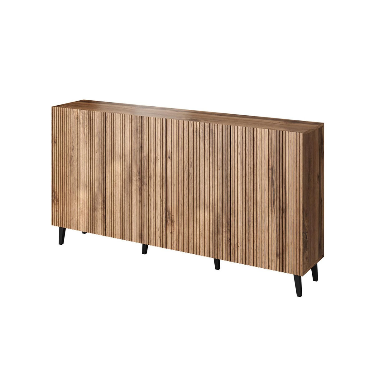 BEST MOBILIER Come - buffet bas - effet bois - 4 portes - 200 cm