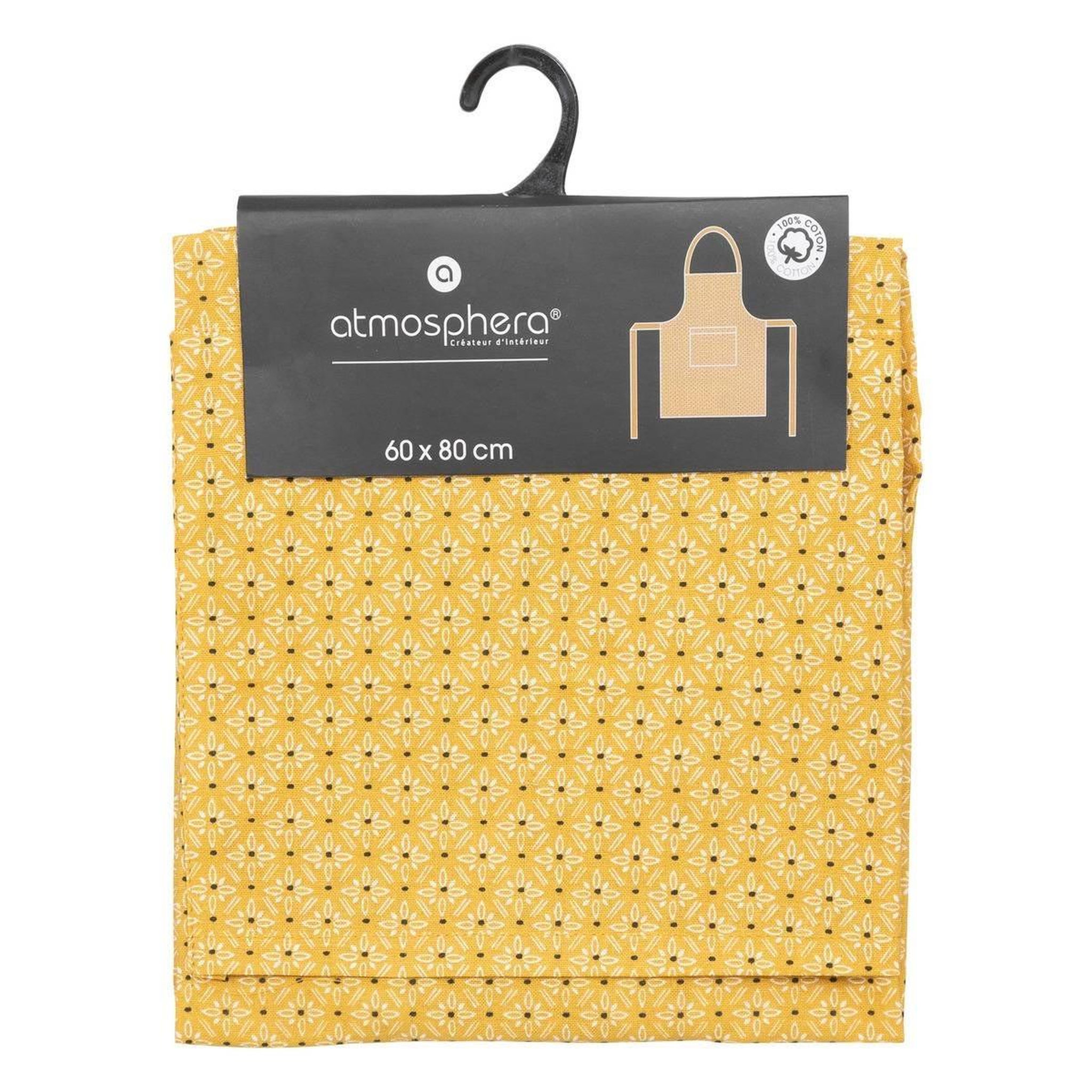 Voir la diapositive 3 : ATMOSPHERA Tablier de cuisine imprimé  paty  80cm jaune ocre