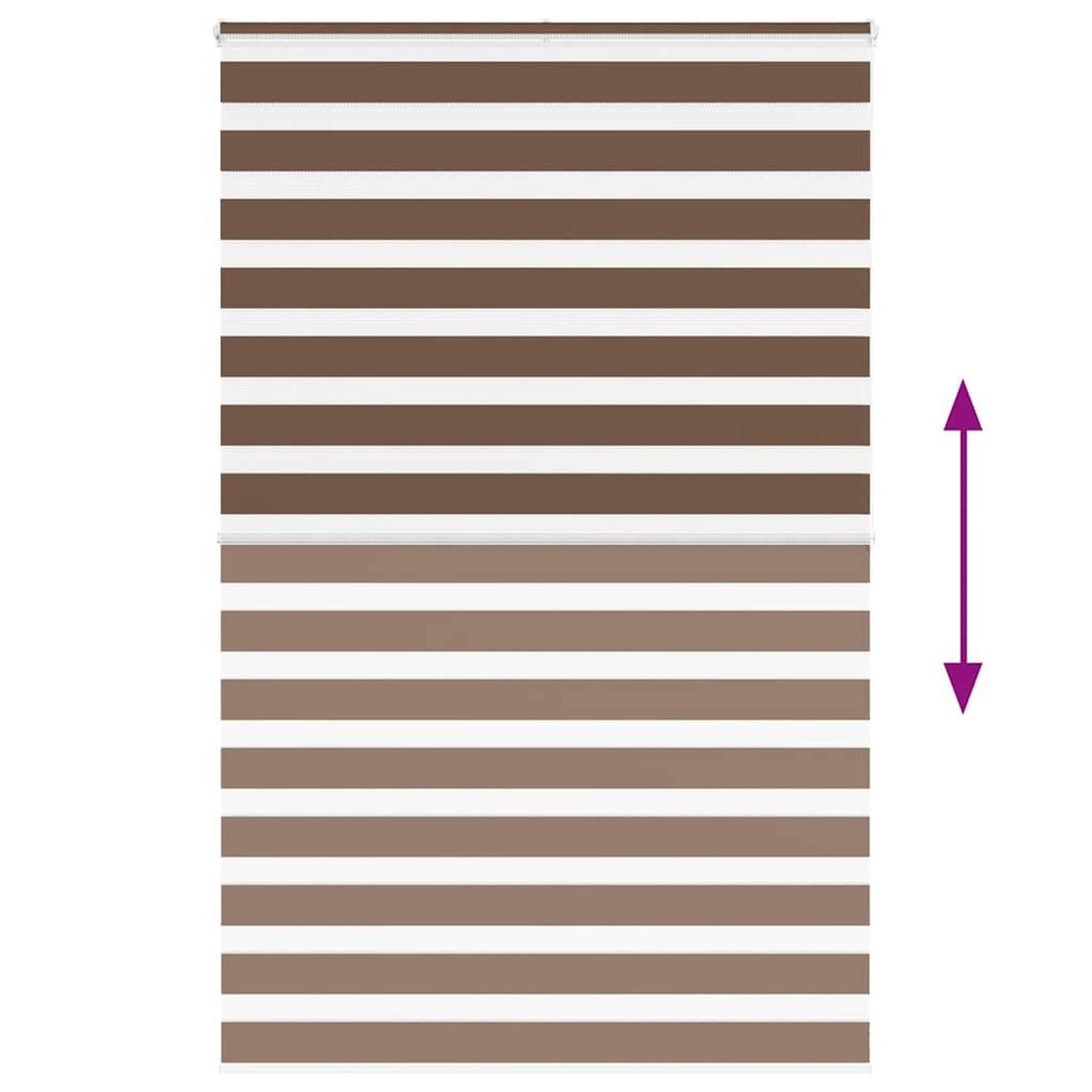 Voir la diapositive 5 : VIDAXL Store zebre marron 140x200cm largeur du tissu 135,9cm polyester