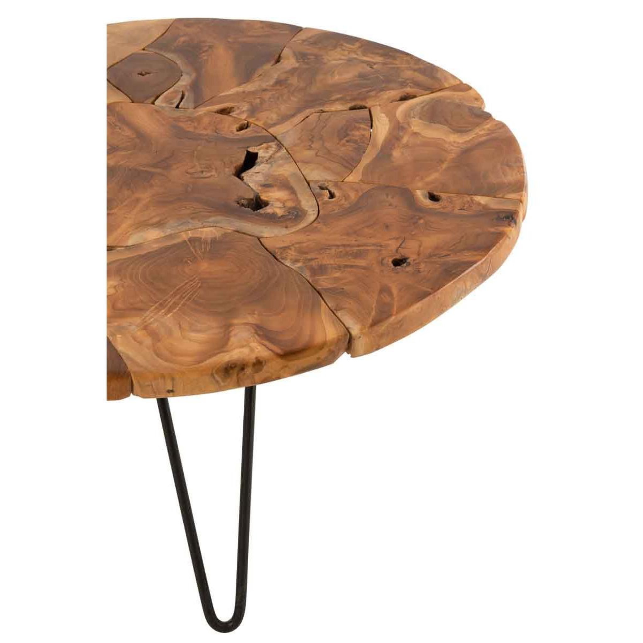 Voir la diapositive 4 : J-LINE Table basse en teck  manuel  80cm marron