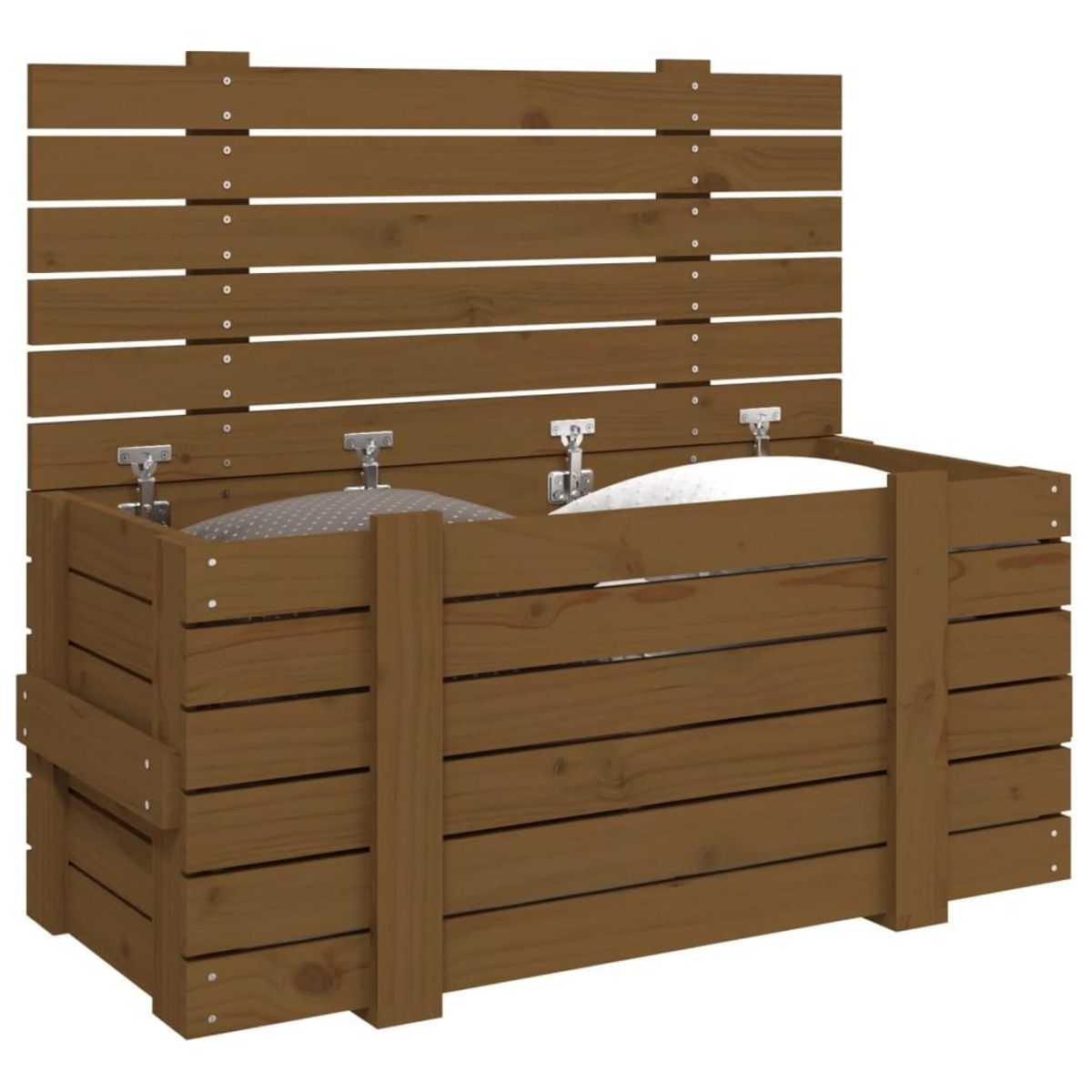 VIDAXL Boîte de rangement Marron miel 91x40,5x42 cm Bois massif pin