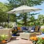 Voir la diapositive 2 : OUTSUNNY Parasol déporté octogonal inclinable Ø 2,93 x 2,60 m avec pied métal époxy alu crème