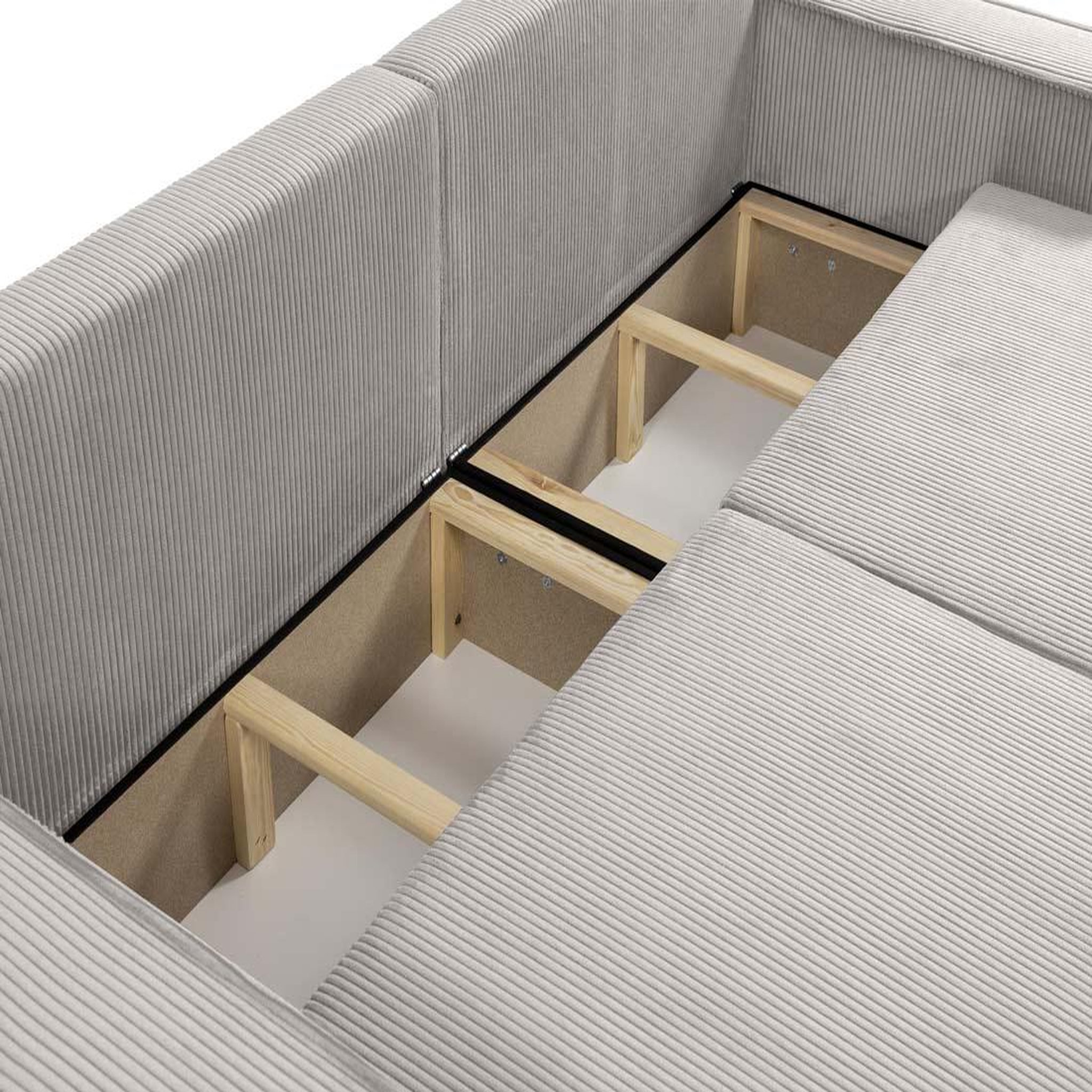 Voir la diapositive 5 : BEST MOBILIER Cezanne - canapé droit 3 places convertible avec coffre en velours côtelé