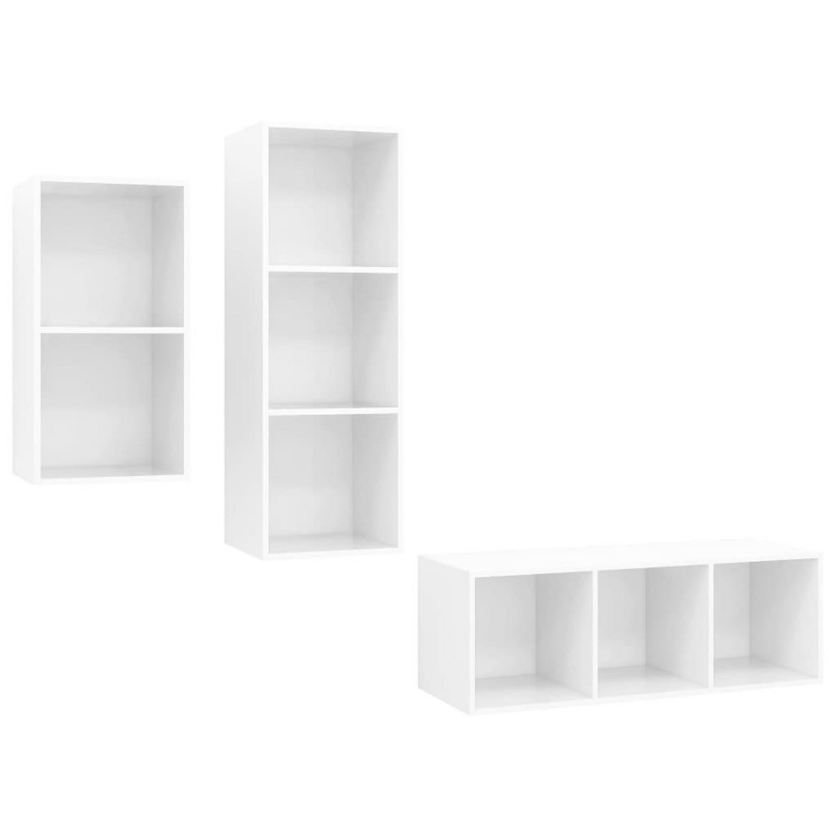 VIDAXL Ensemble de meubles TV 3 pcs Blanc brillant Bois d'ingenierie