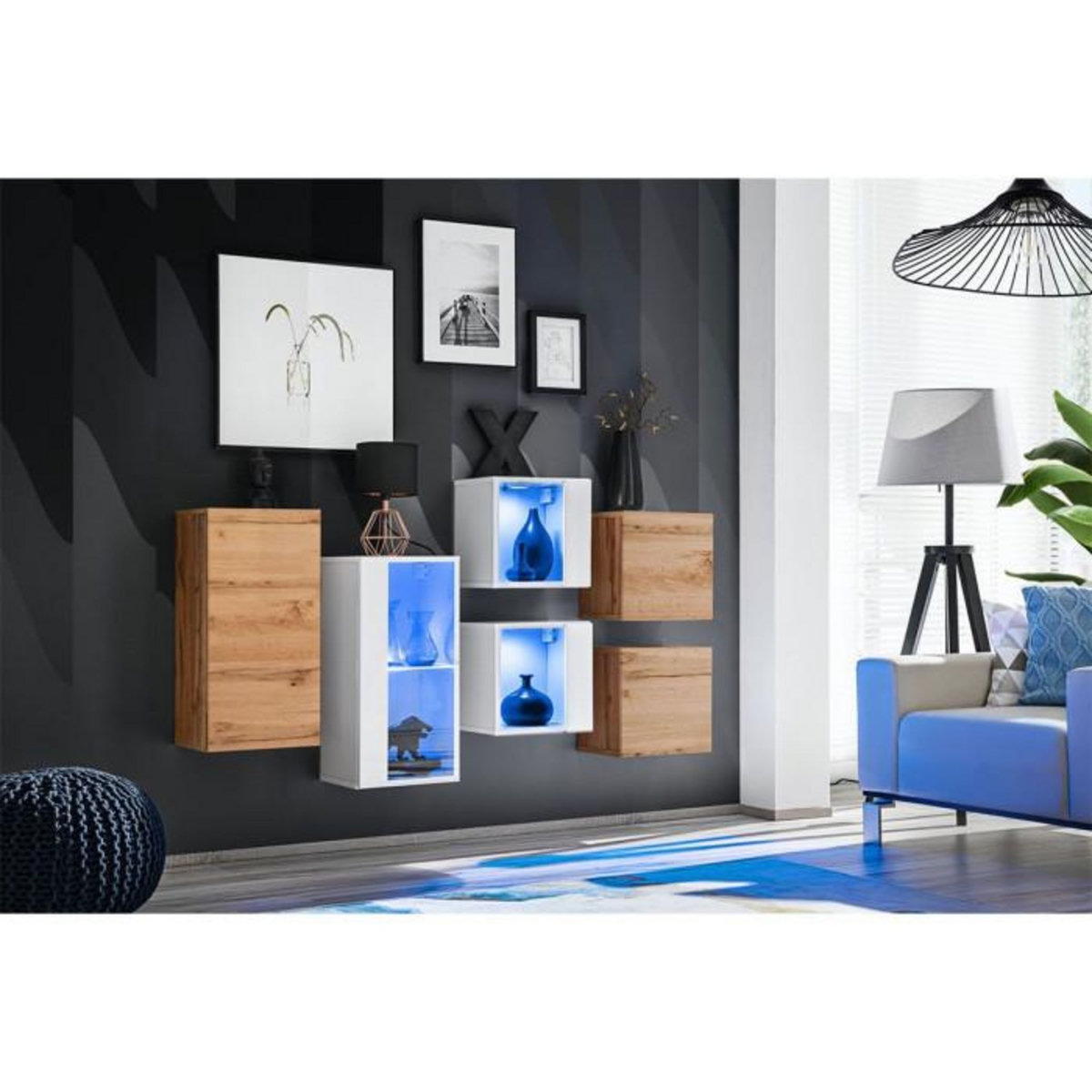 Paris Prix Meuble de Rangement  Switch SBIV  320cm Naturel & Blanc