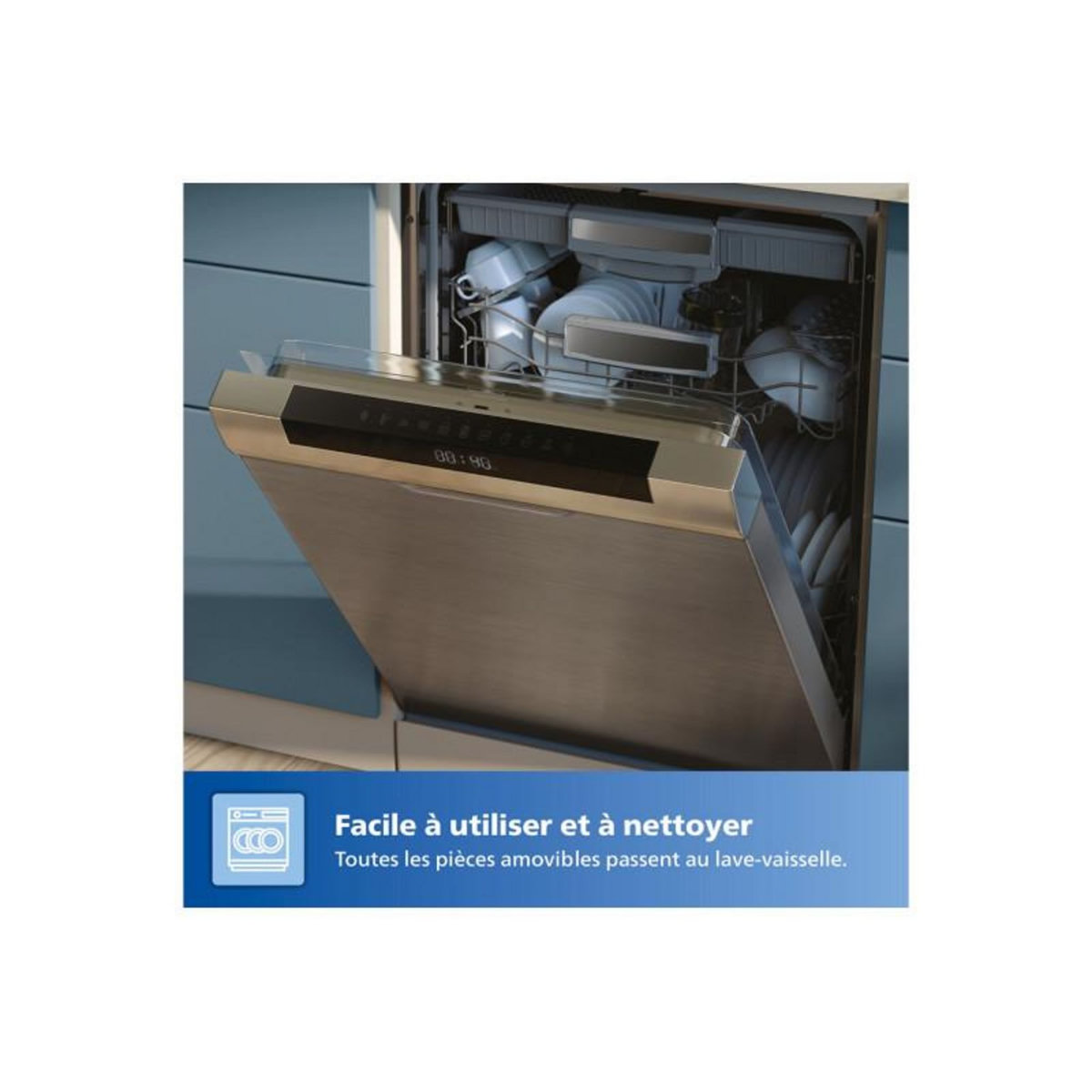 Philips Airfryer NA332/00 Friteuse sans huile avec fenêtre de cuisson Noir/Doré, Série 3000 6.2L