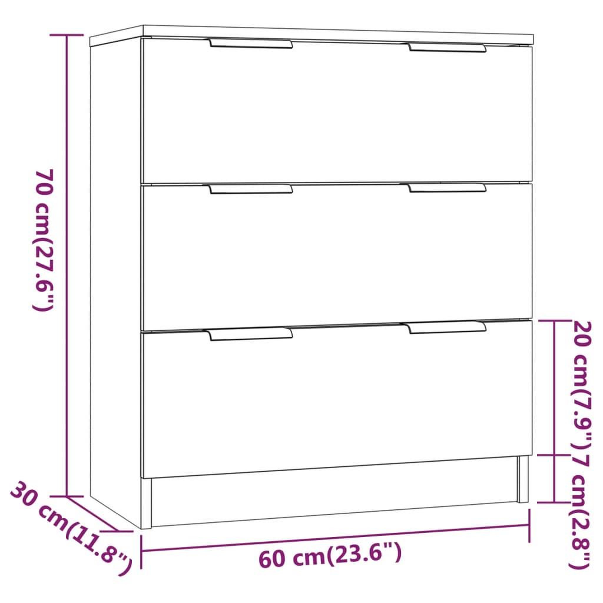 Voir la diapositive 6 : VIDAXL Buffets 3 pcs gris beton bois d'ingenierie