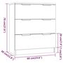 Voir la diapositive 6 : VIDAXL Buffets 3 pcs gris beton bois d'ingenierie
