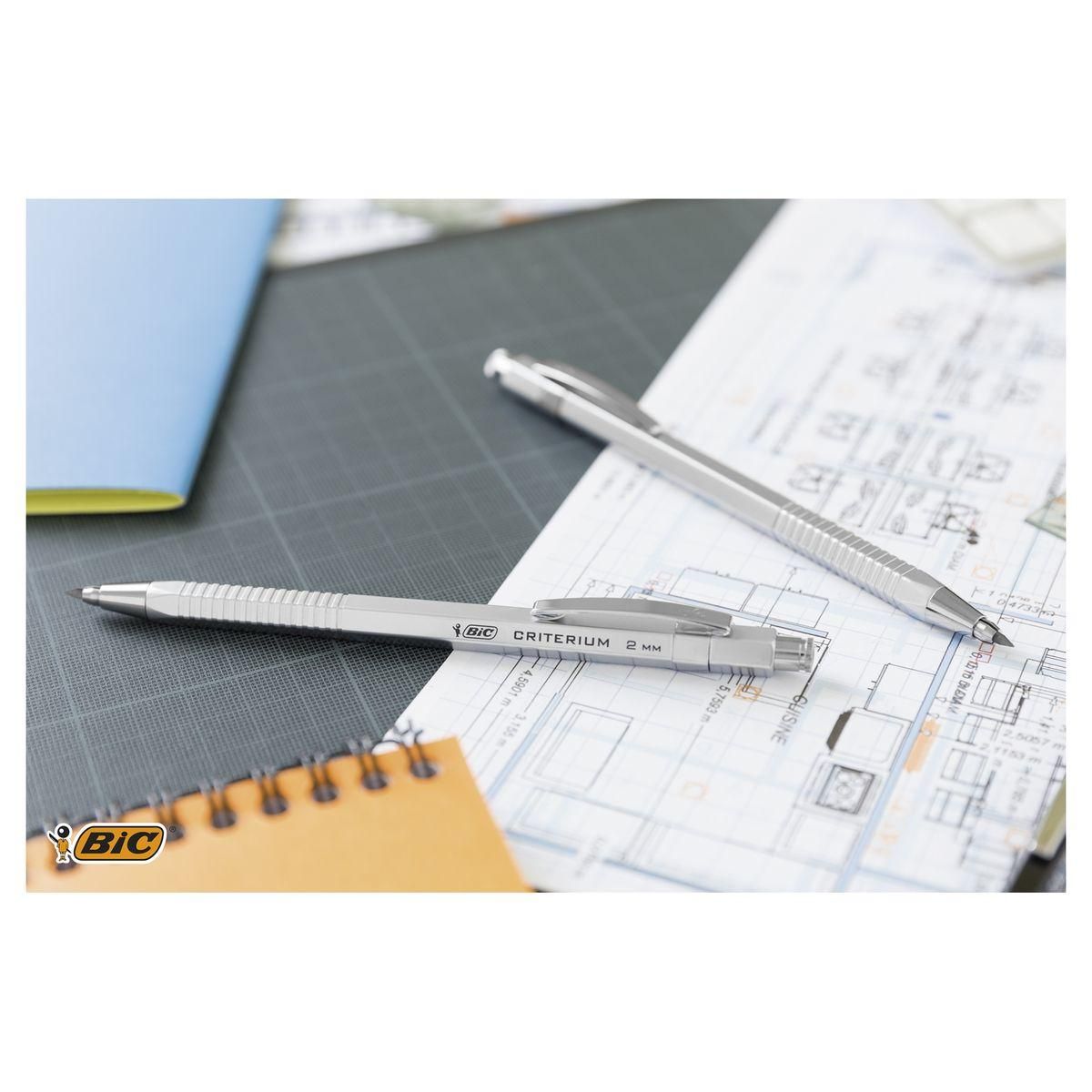 BIC Porte mines Critérium 2mm HB très résistant blanc + 1 étui mines