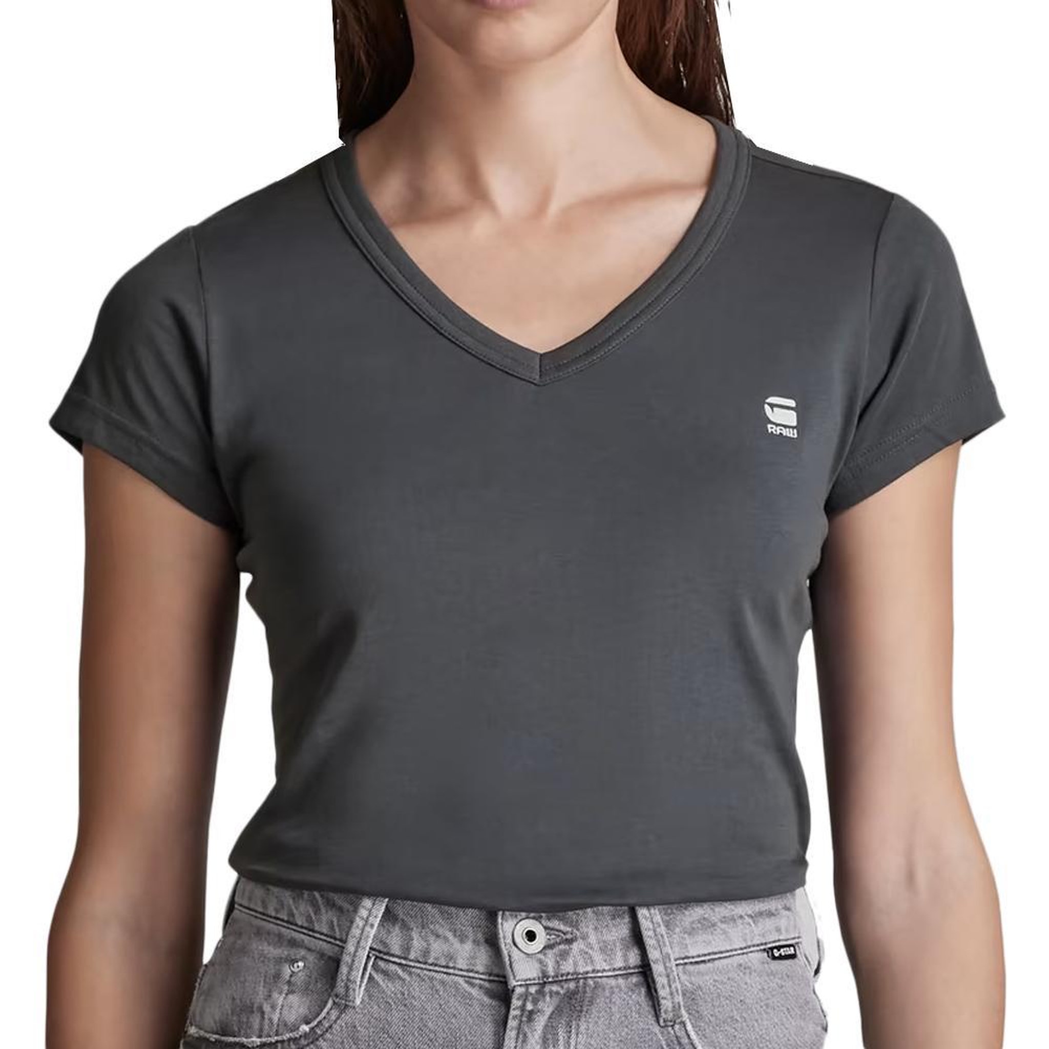 G-Star Raw T shirt  Femme G Star Raw Eyben D21314 4107. Coloris disponibles : Gris