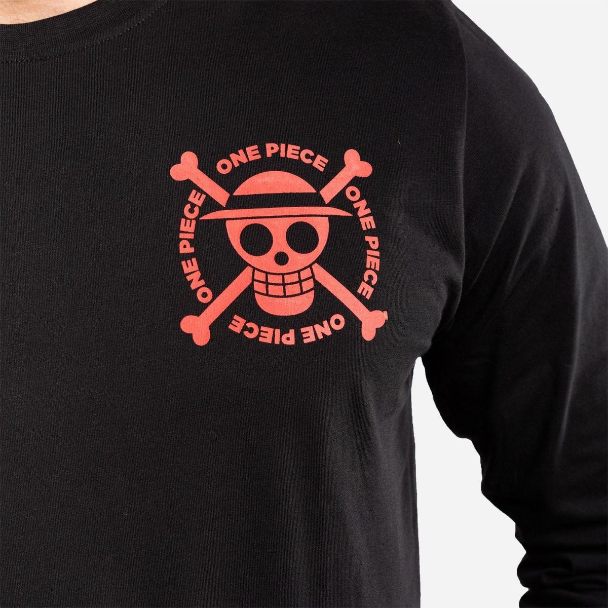 CAPSLAB T-shirt homme manches longues avec print One Piece Luffy