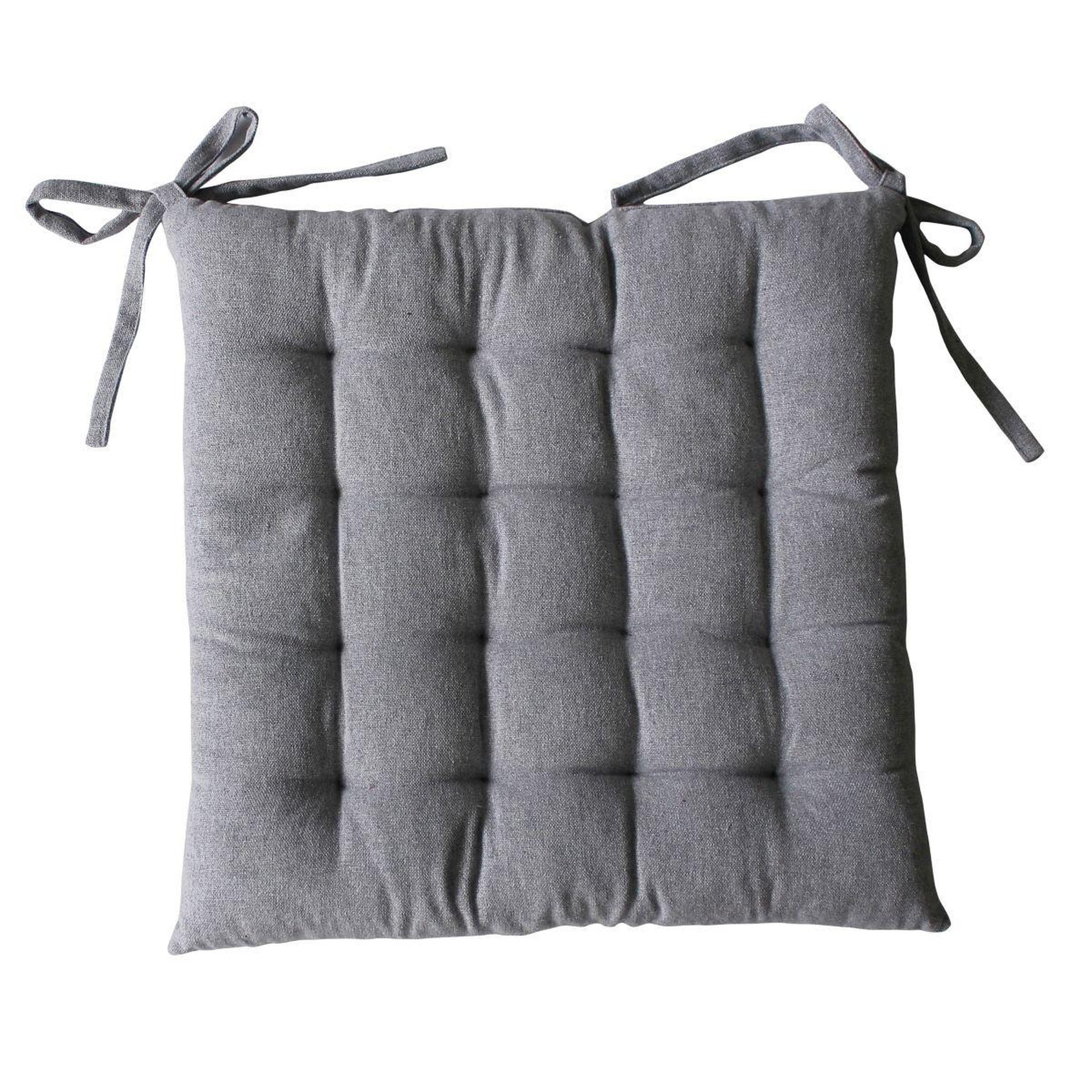 Voir la diapositive 2 : ENJOY HOME Galette de chaise piquée  dune  38x38cm gris clair