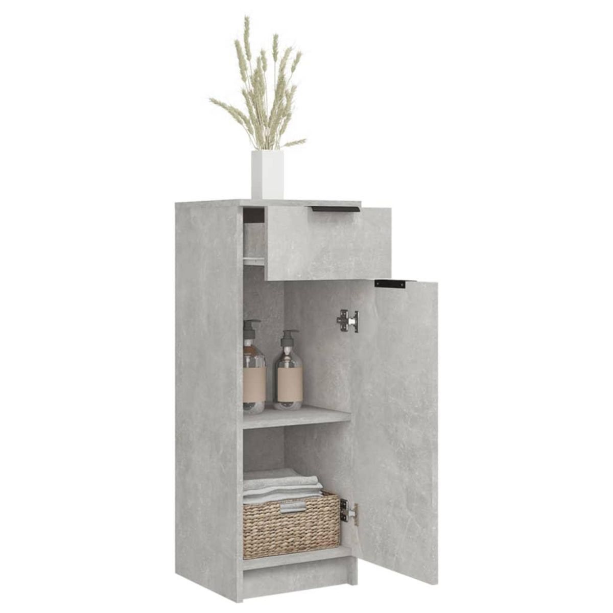 VIDAXL Armoire de salle de bain gris beton 32x34x90 cm