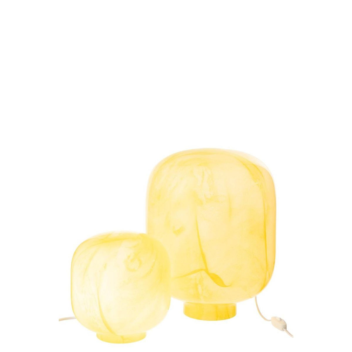 Paris Prix Lampe à Poser en Verre  Bola  38cm Jaune