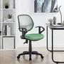 IDIMEX Chaise de bureau COOL fauteuil pivotant ergonomique avec accoudoirs, chaise dactylo à roulettes réglable en hauteur, mesh vert foncé