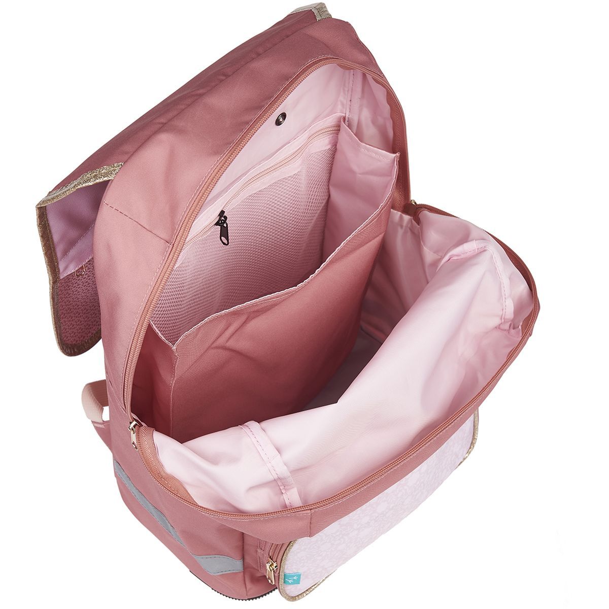 AUCHAN Sac à dos à roulettes rose Be Wild