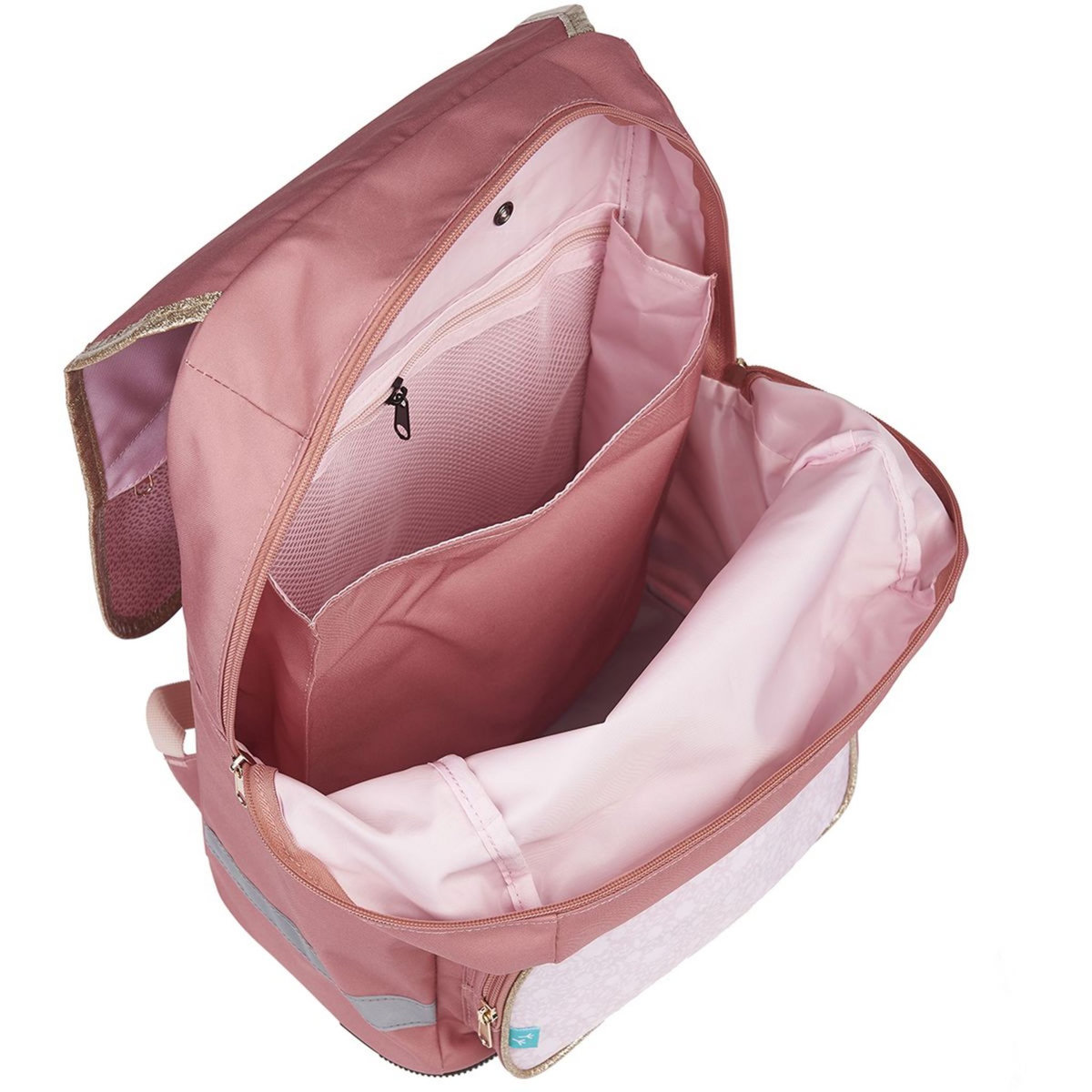 AUCHAN Sac à dos à roulettes rose Be Wild