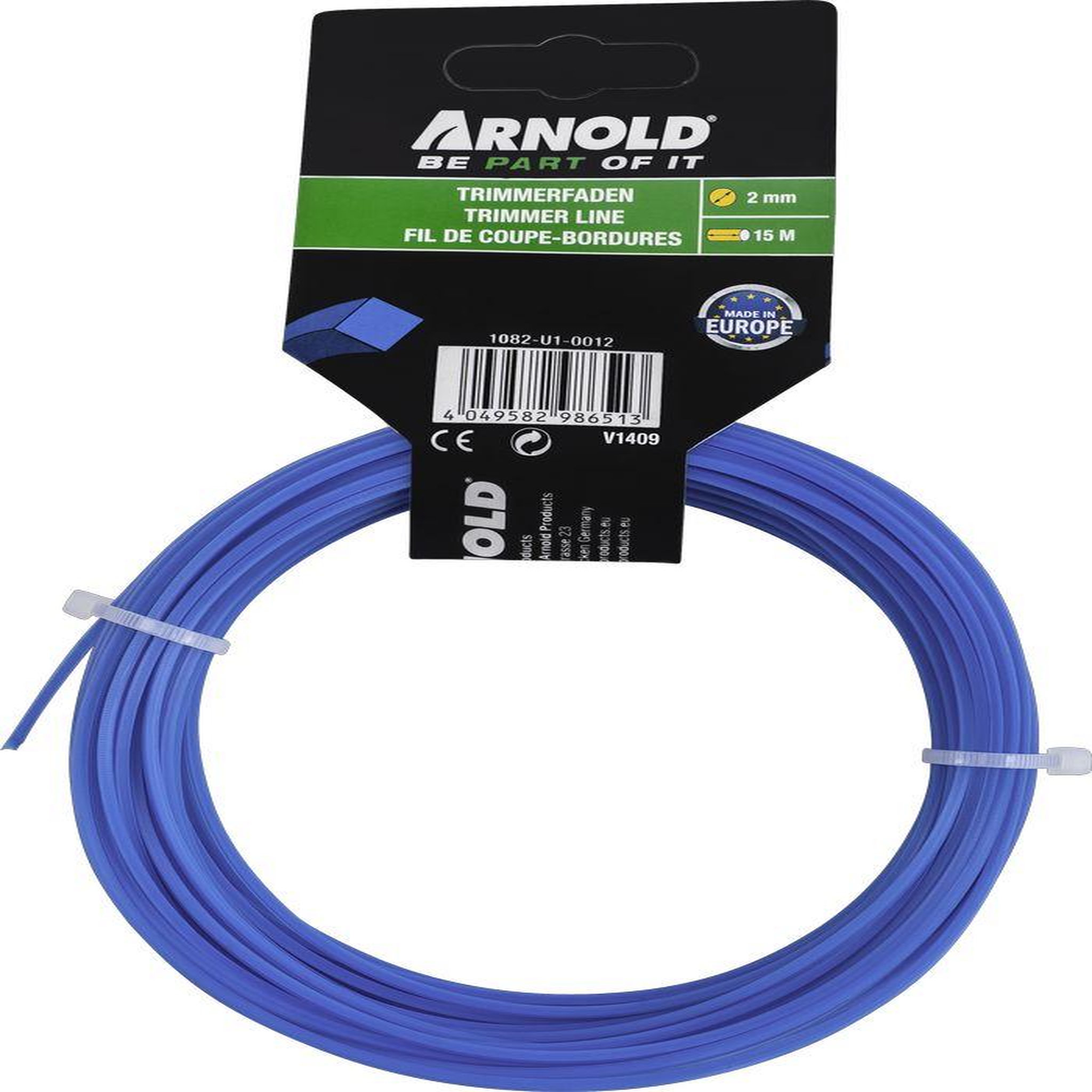 ARNOLD Fil de coupe-bordure carré en nylon 2,0 mm × 15 m