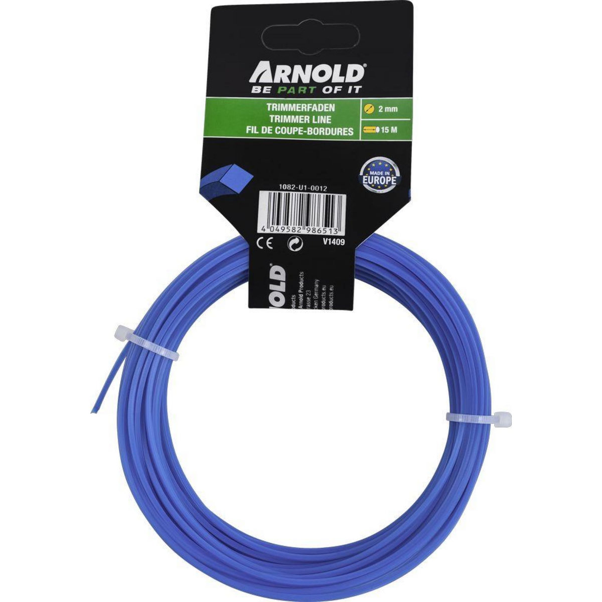 ARNOLD Fil de coupe-bordure carré en nylon 2,0 mm × 15 m