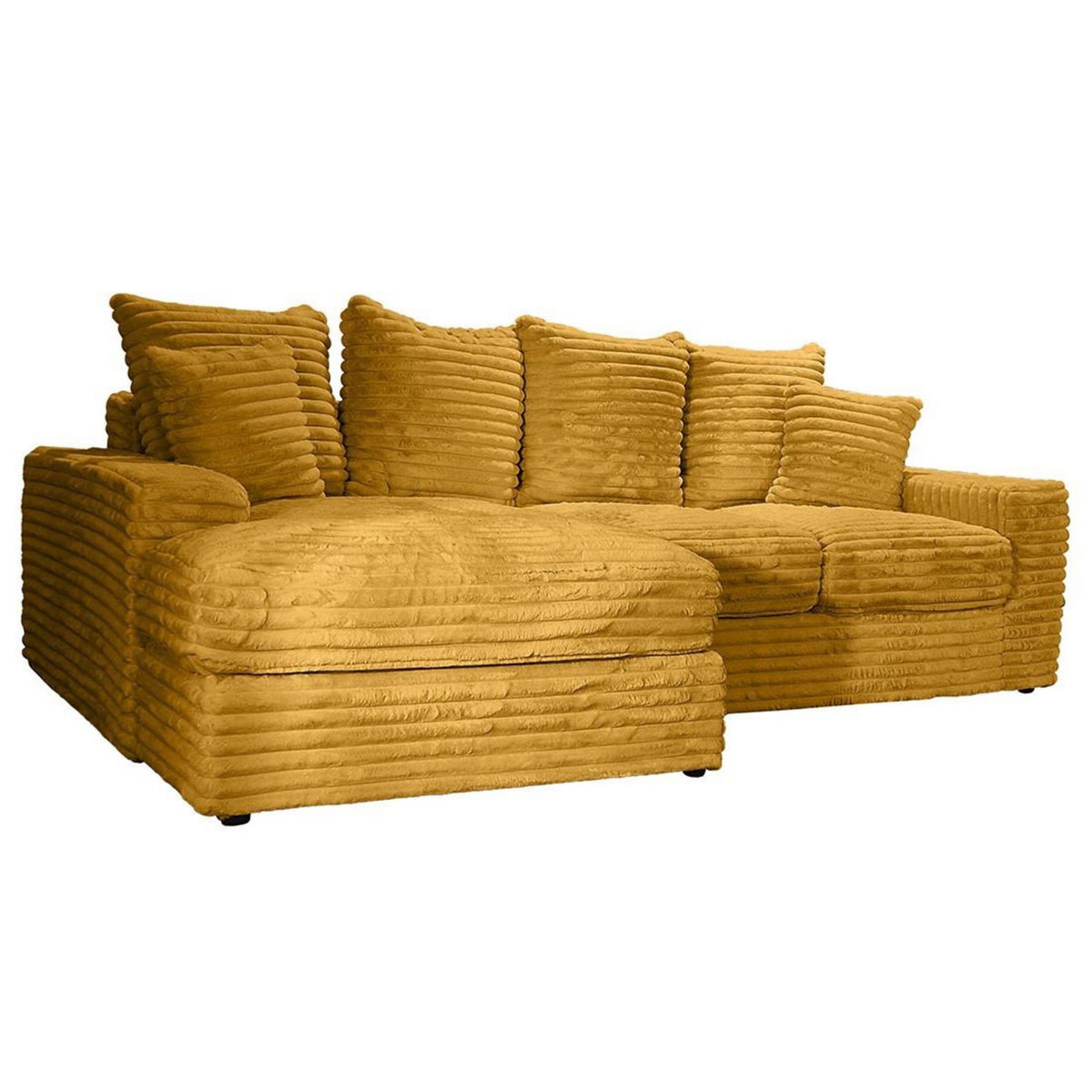 LISA DESIGN Andy - canapé d'angle gauche 4 places en fausse fourrure côtelée