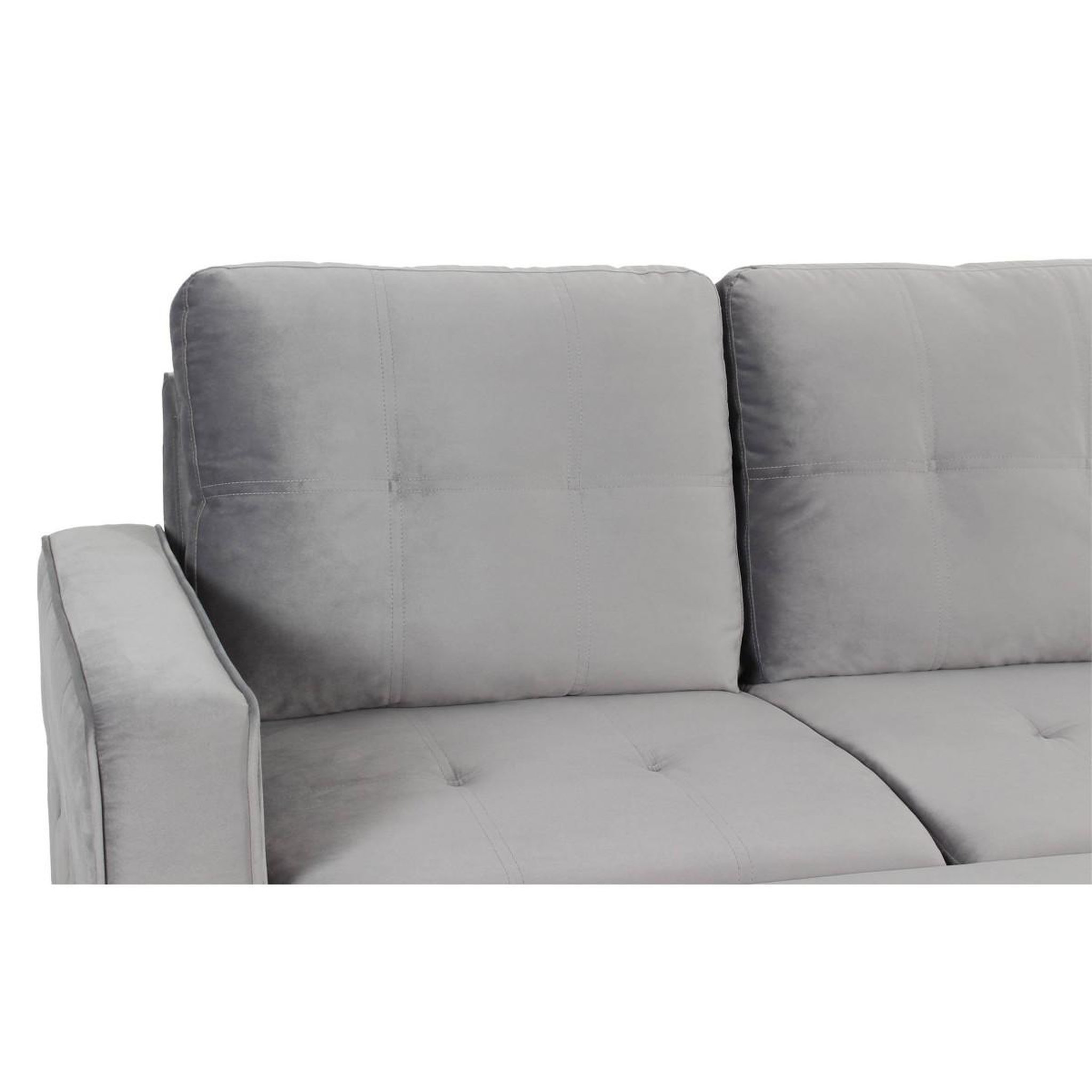 Voir la diapositive 3 : Paris Prix Canapé d'angle convertible  rabano  230cm argent