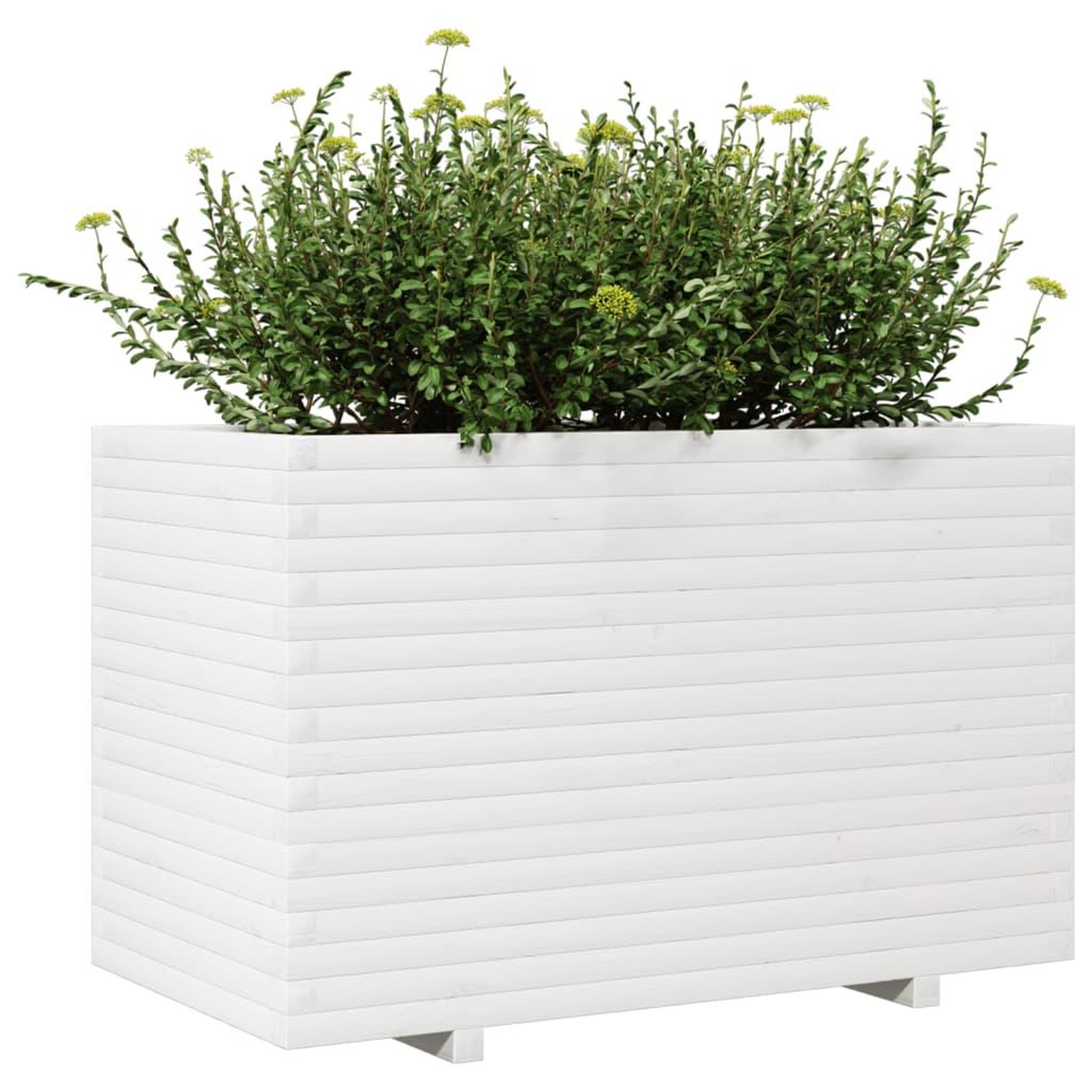 Voir la diapositive 4 : VIDAXL Jardiniere blanc 110x60x72 cm bois de pin massif