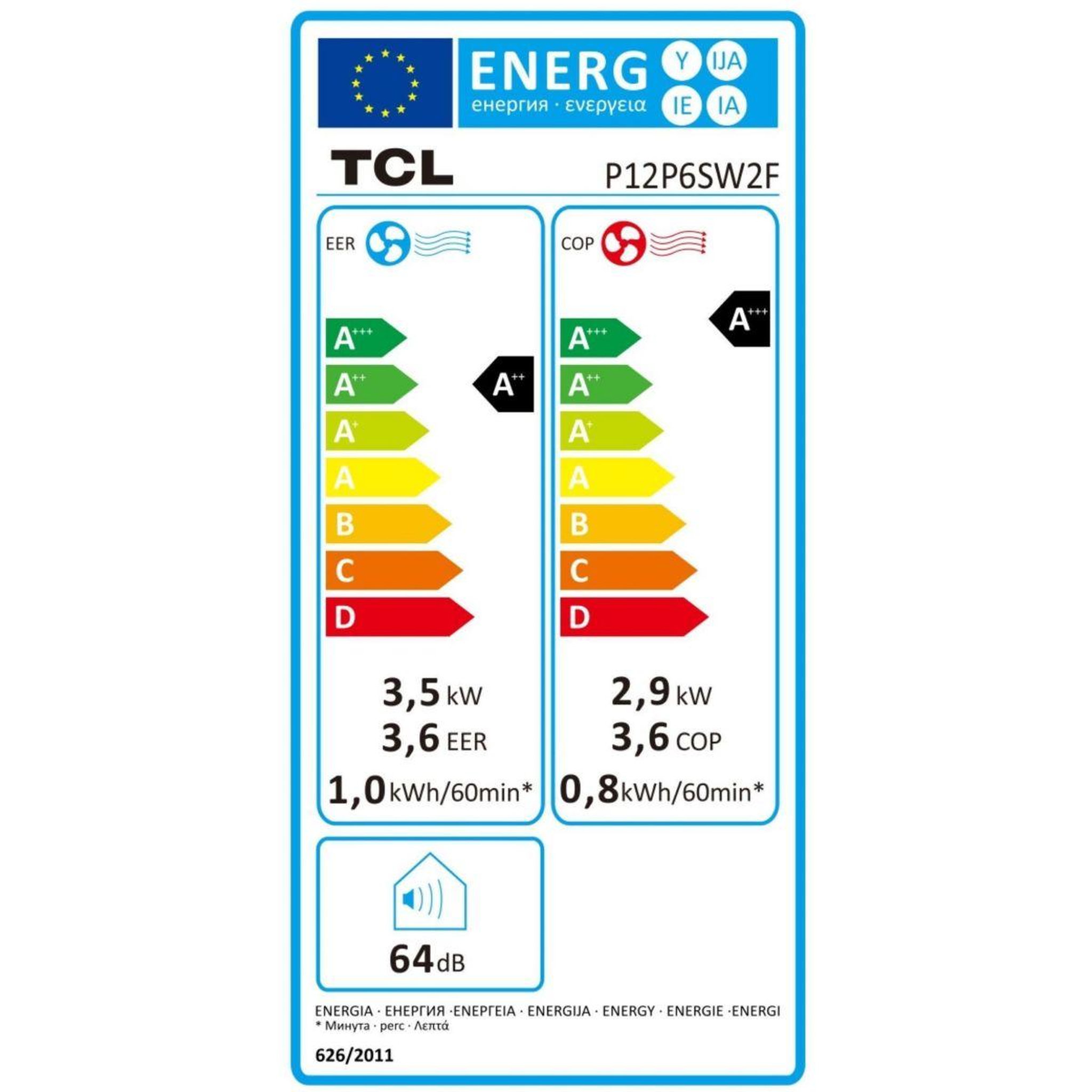 Voir la diapositive 6 : TCL Climatiseur réversible p12p6sw2f