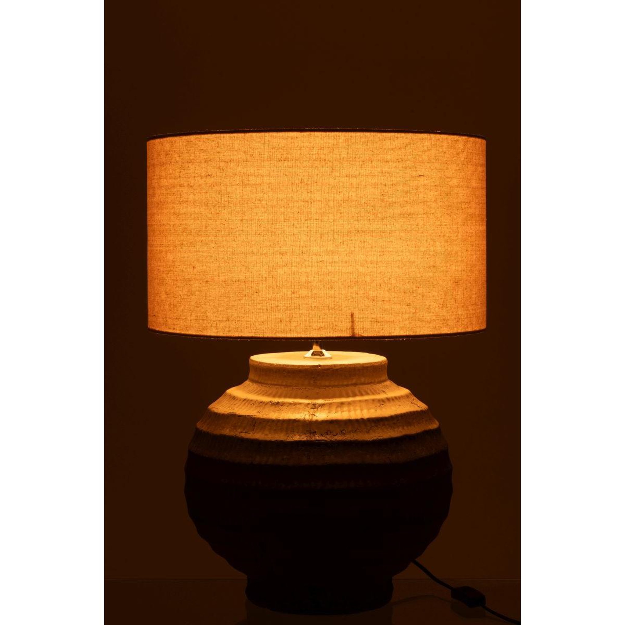 Voir la diapositive 3 : J-LINE Lampe à poser en terre cuite  shawna  46cm marron